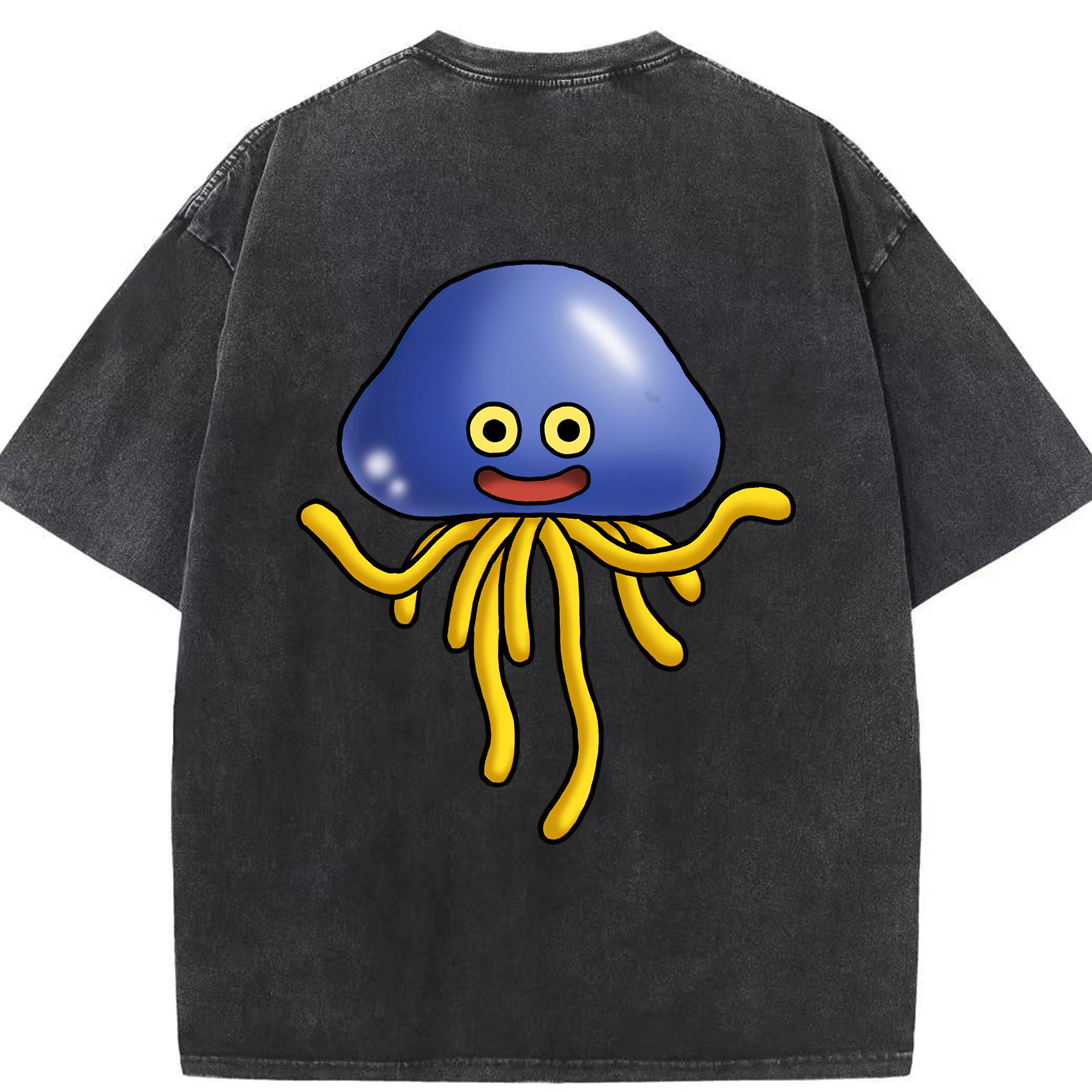 （画像用） ドラゴンクエスト Doragon Kuesuto Dragon Quest 綿100% ヴィンテージ風 半袖Tシャツ（背面プリント）