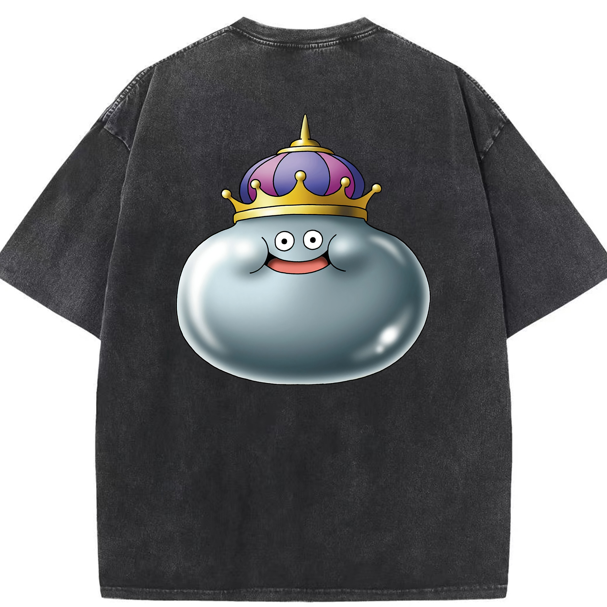 （画像用） ドラゴンクエスト Doragon Kuesuto Dragon Quest 綿100% ヴィンテージ風 半袖Tシャツ（背面プリント）