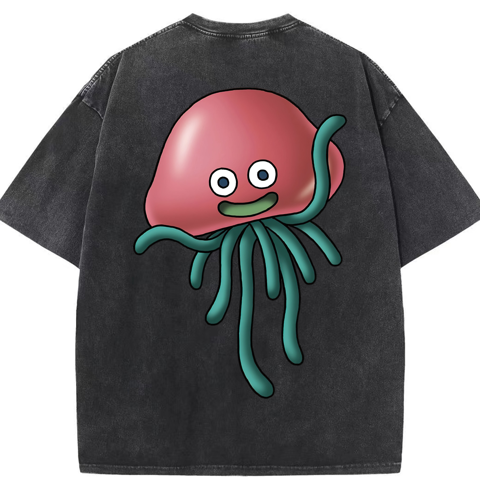 （画像用） ドラゴンクエスト Doragon Kuesuto Dragon Quest 綿100% ヴィンテージ風 半袖Tシャツ（背面プリント）