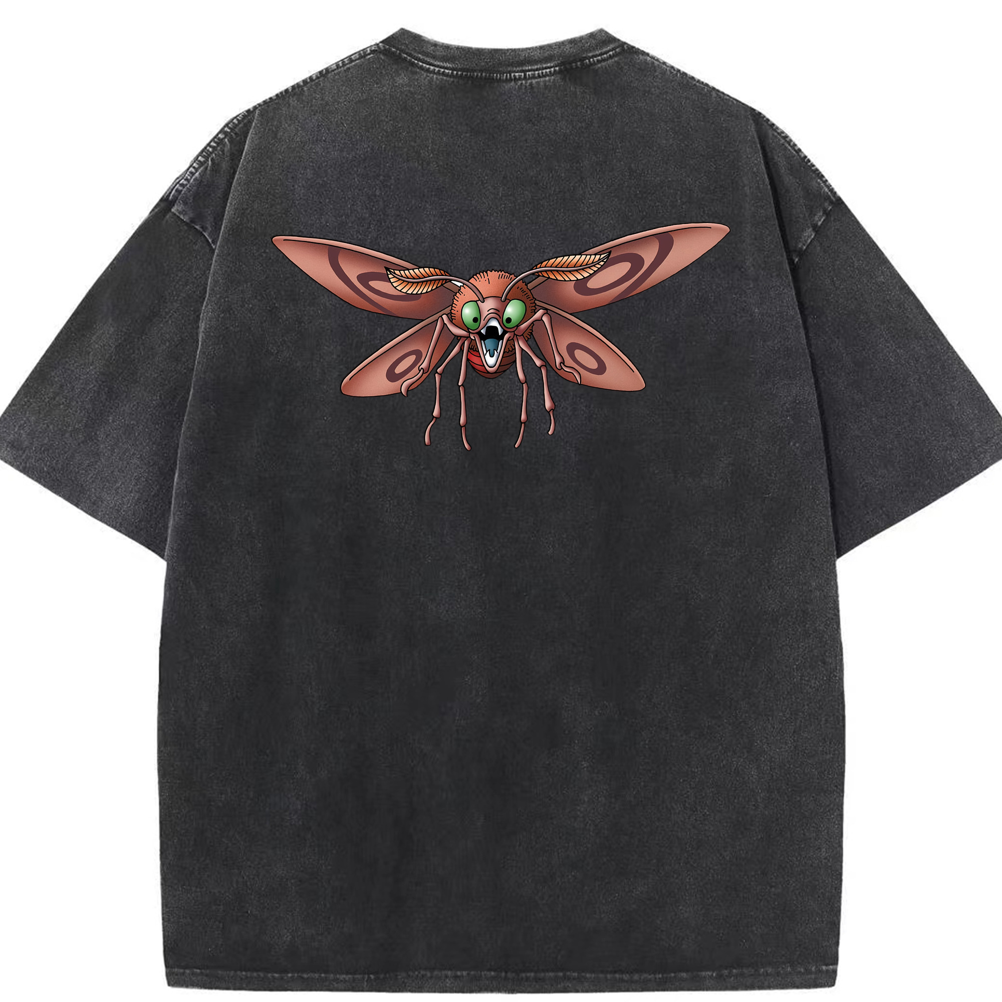 （画像用） ドラゴンクエスト Doragon Kuesuto Dragon Quest 綿100% ヴィンテージ風 半袖Tシャツ（背面プリント）