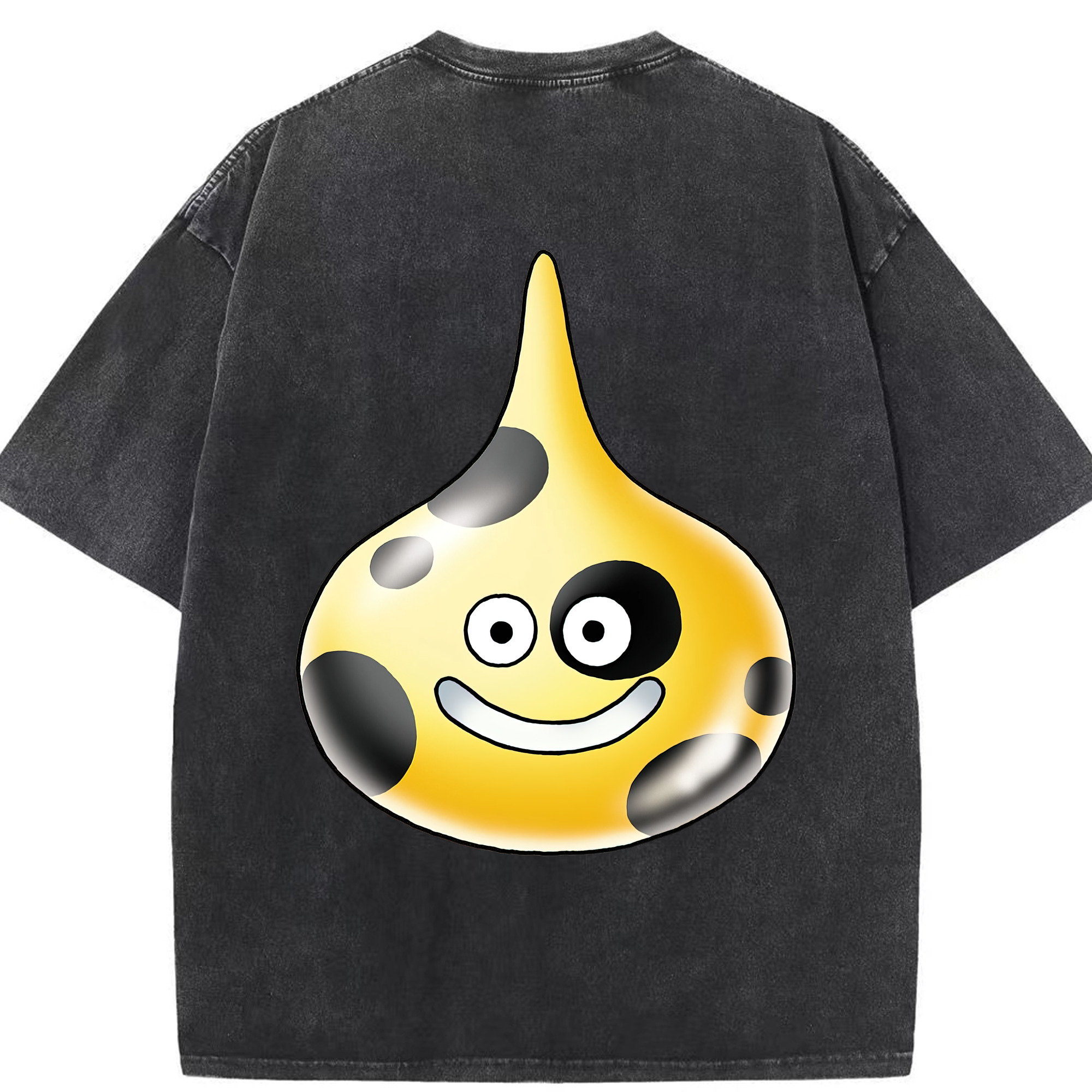 （画像用） ドラゴンクエスト Doragon Kuesuto Dragon Quest 綿100% ヴィンテージ風 半袖Tシャツ（背面プリント）