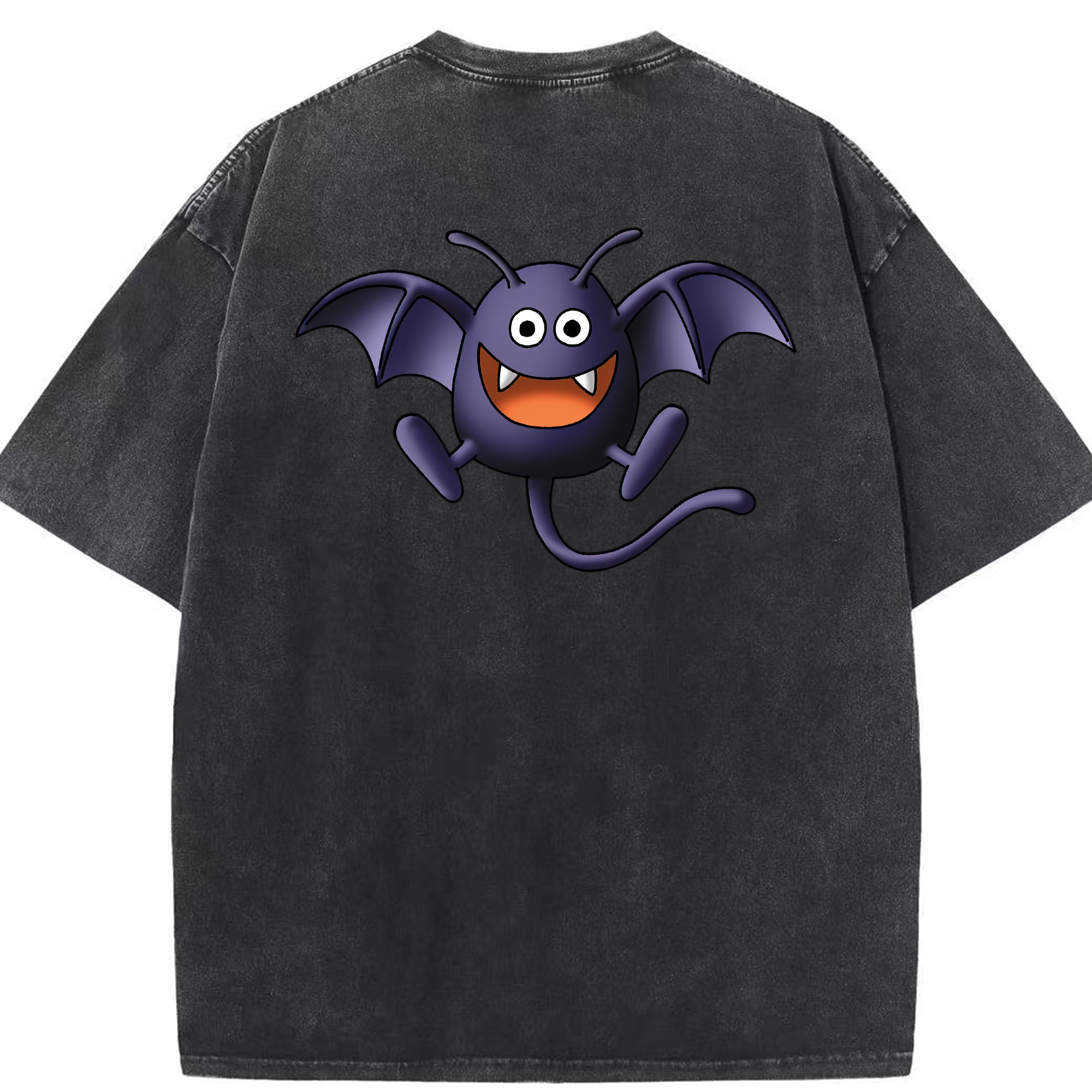 （画像用） ドラゴンクエスト Doragon Kuesuto Dragon Quest 綿100% ヴィンテージ風 半袖Tシャツ（背面プリント）