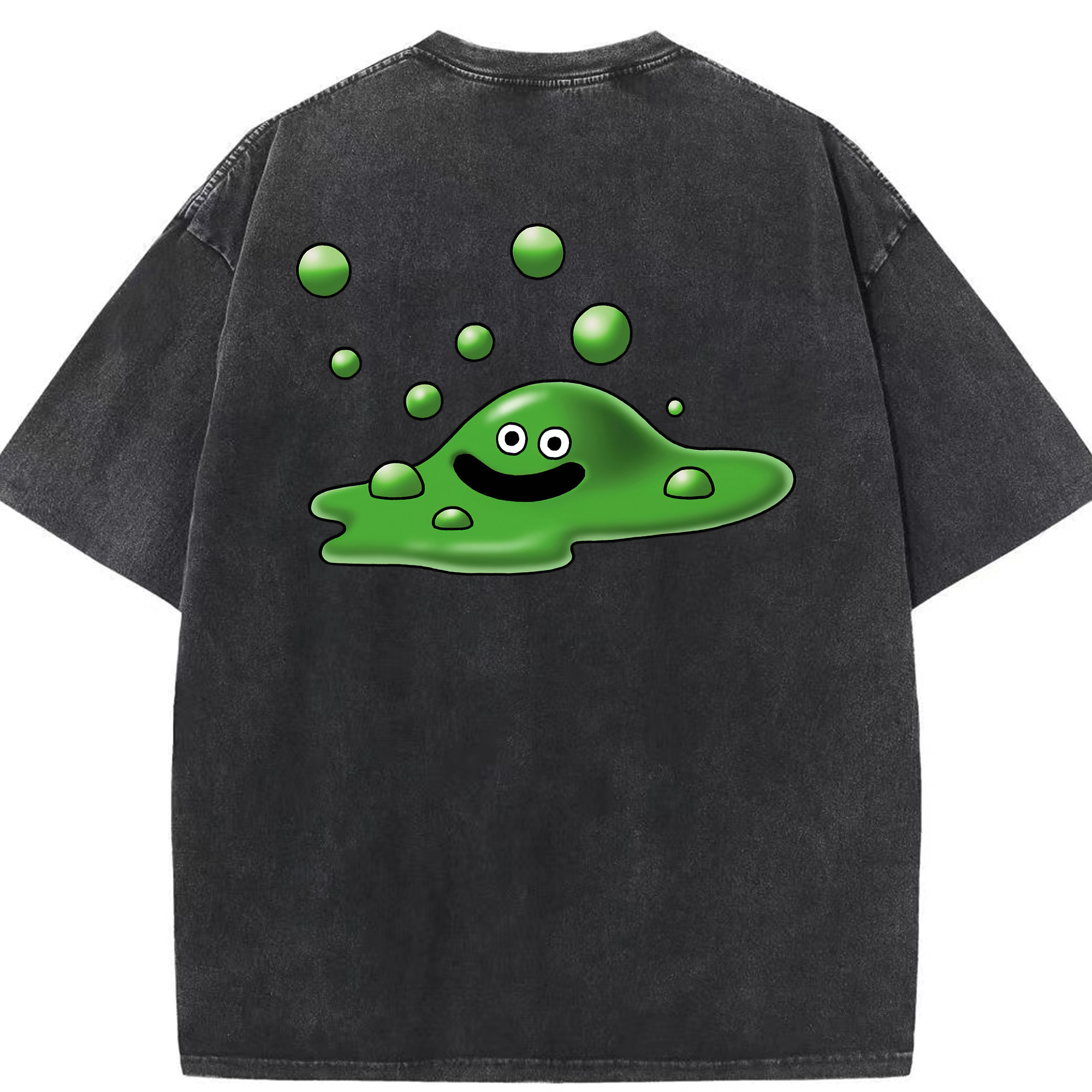 （画像用） ドラゴンクエスト Doragon Kuesuto Dragon Quest 綿100% ヴィンテージ風 半袖Tシャツ（背面プリント）