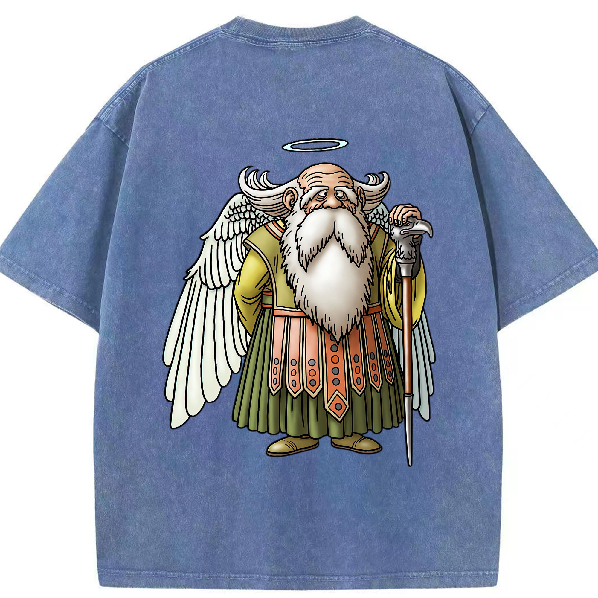 （画像用） ドラゴンクエスト Doragon Kuesuto Dragon Quest 綿100% ヴィンテージ風 半袖Tシャツ（背面プリント）