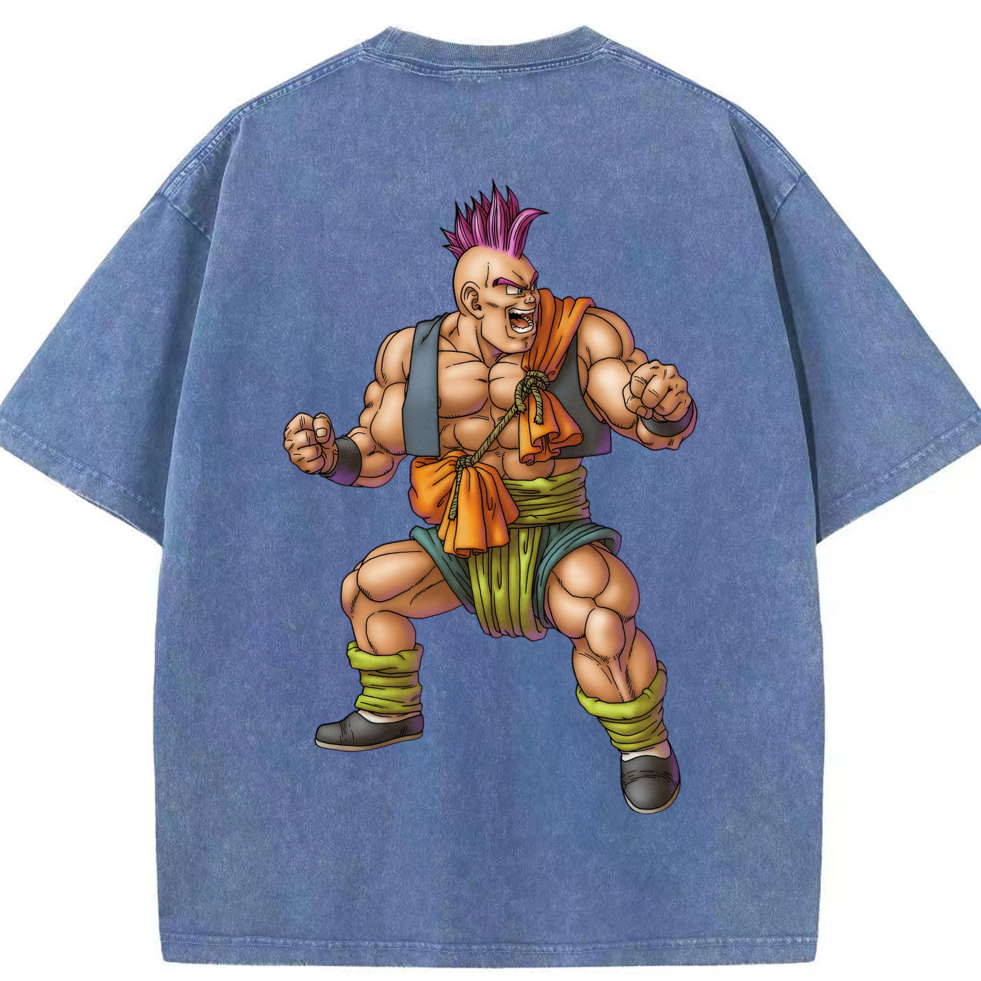 （画像用） ドラゴンクエスト Doragon Kuesuto Dragon Quest 綿100% ヴィンテージ風 半袖Tシャツ（背面プリント）