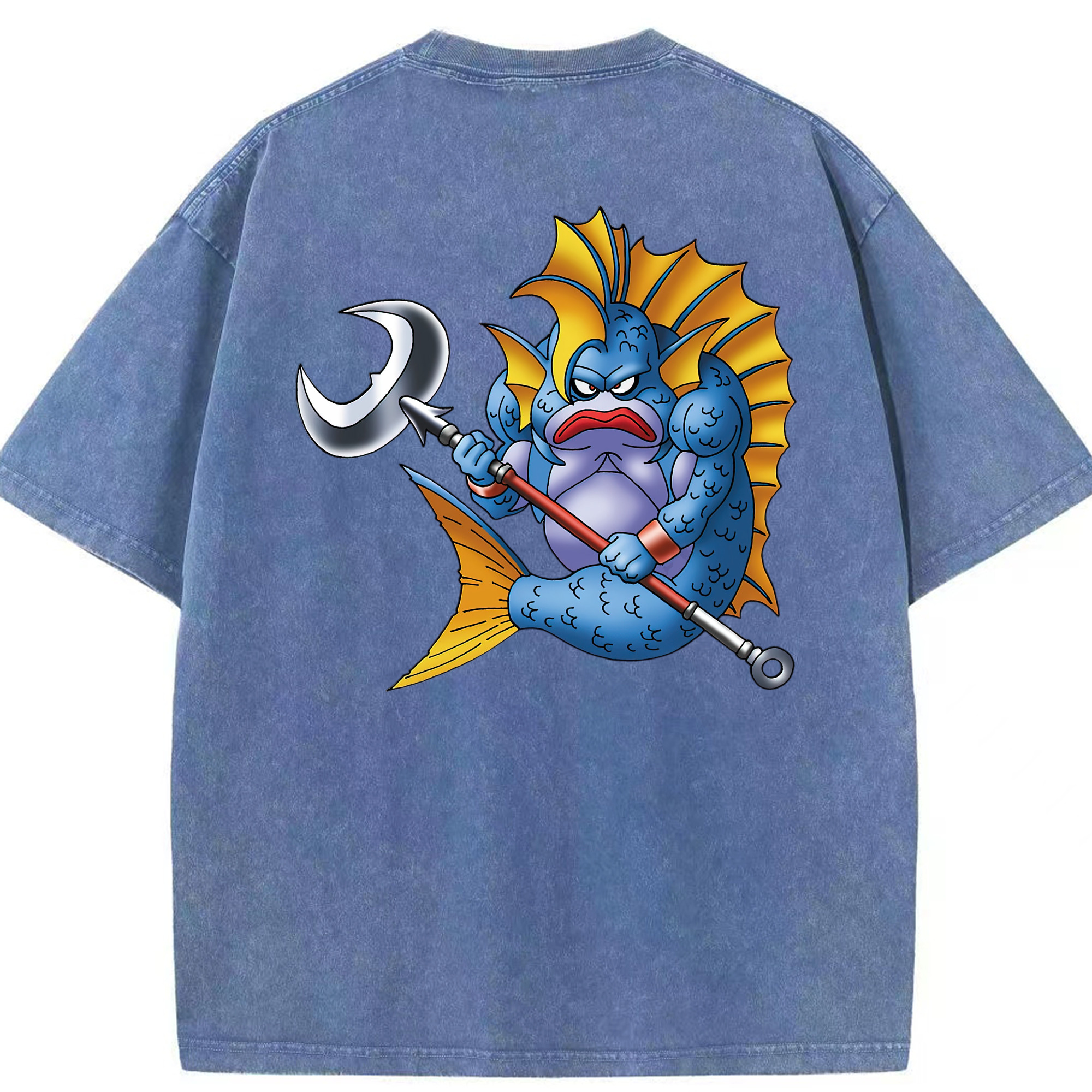 （画像用） ドラゴンクエスト Doragon Kuesuto Dragon Quest 綿100% ヴィンテージ風 半袖Tシャツ（背面プリント）