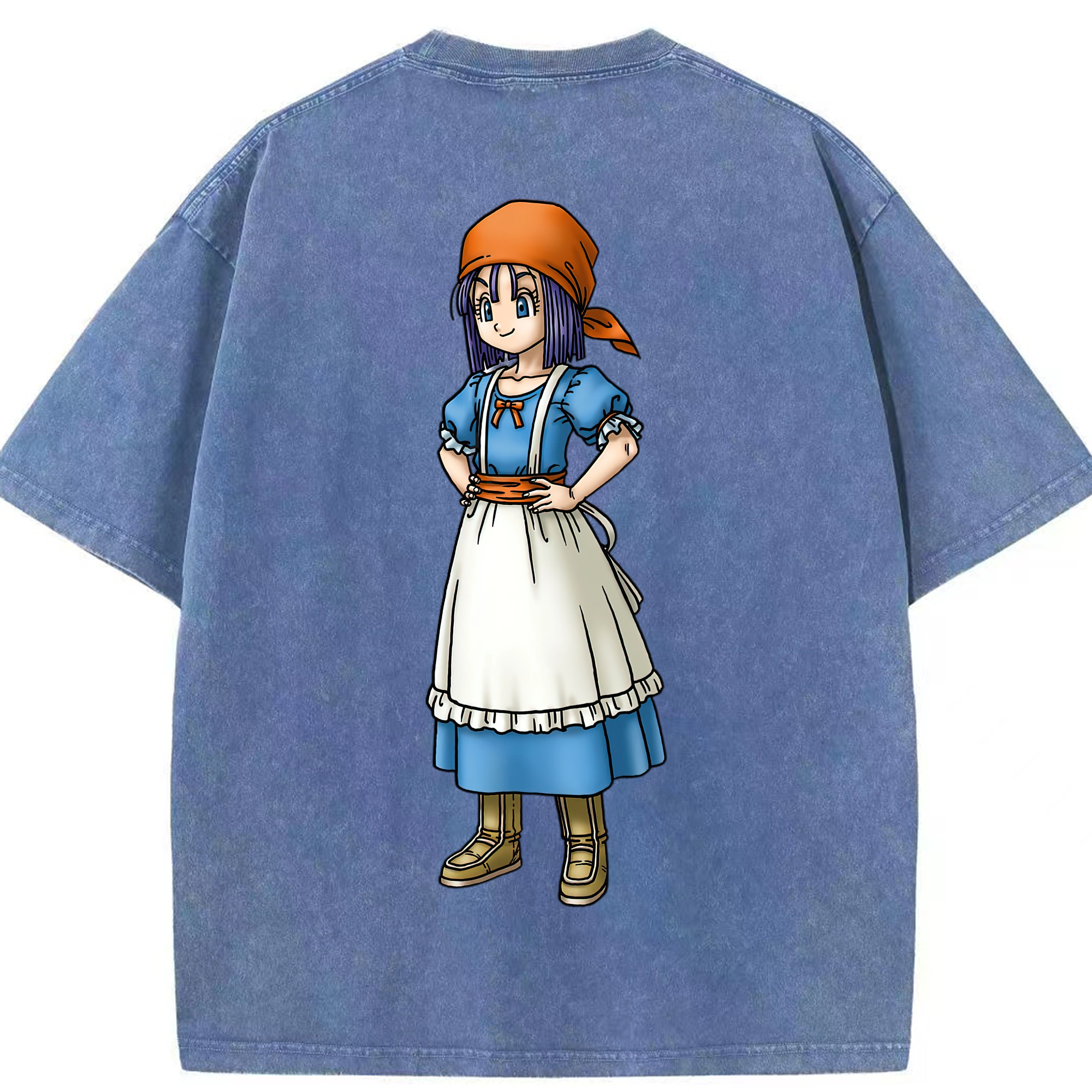 （画像用） ドラゴンクエスト Doragon Kuesuto Dragon Quest 綿100% ヴィンテージ風 半袖Tシャツ（背面プリント）