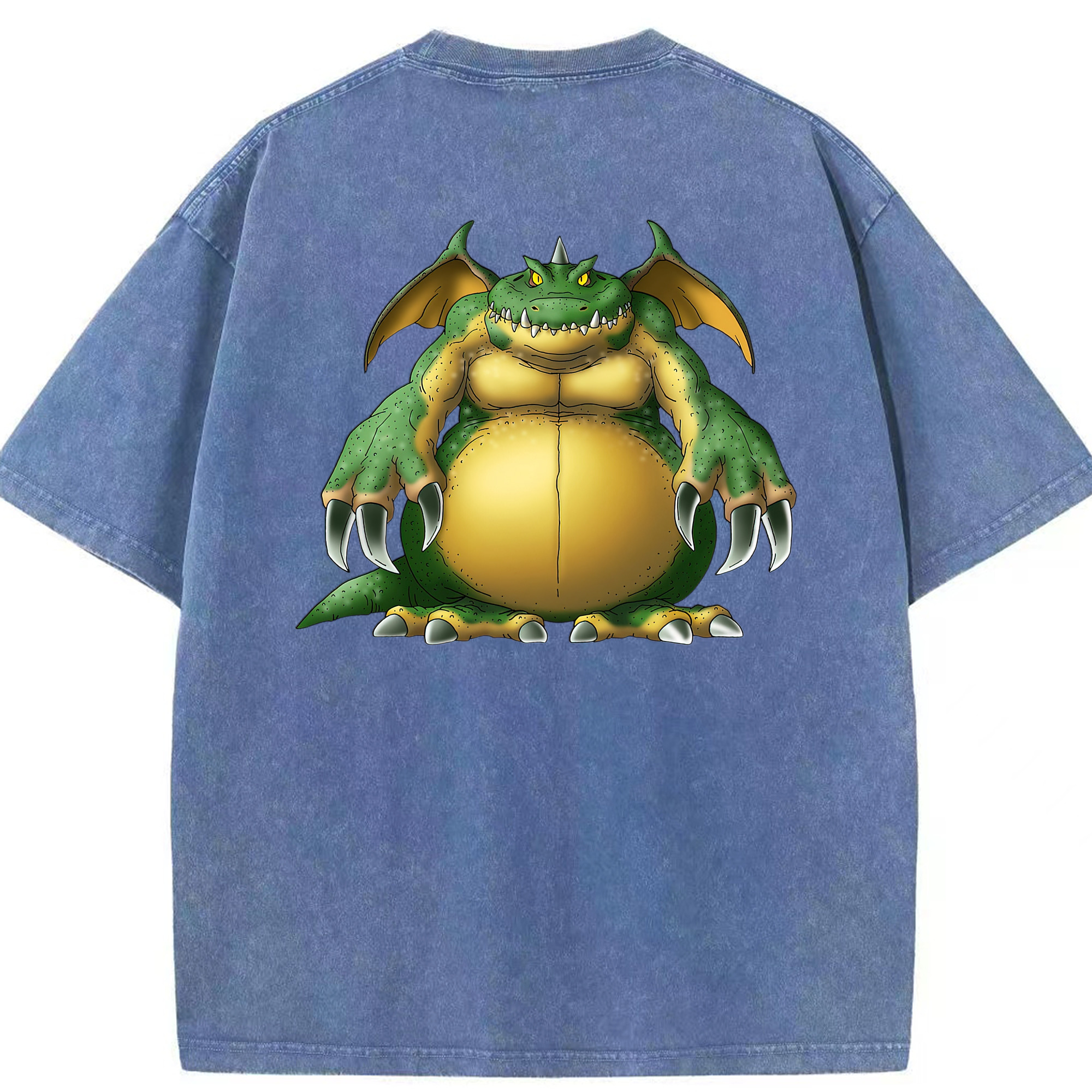 （画像用） ドラゴンクエスト Doragon Kuesuto Dragon Quest 綿100% ヴィンテージ風 半袖Tシャツ（背面プリント）
