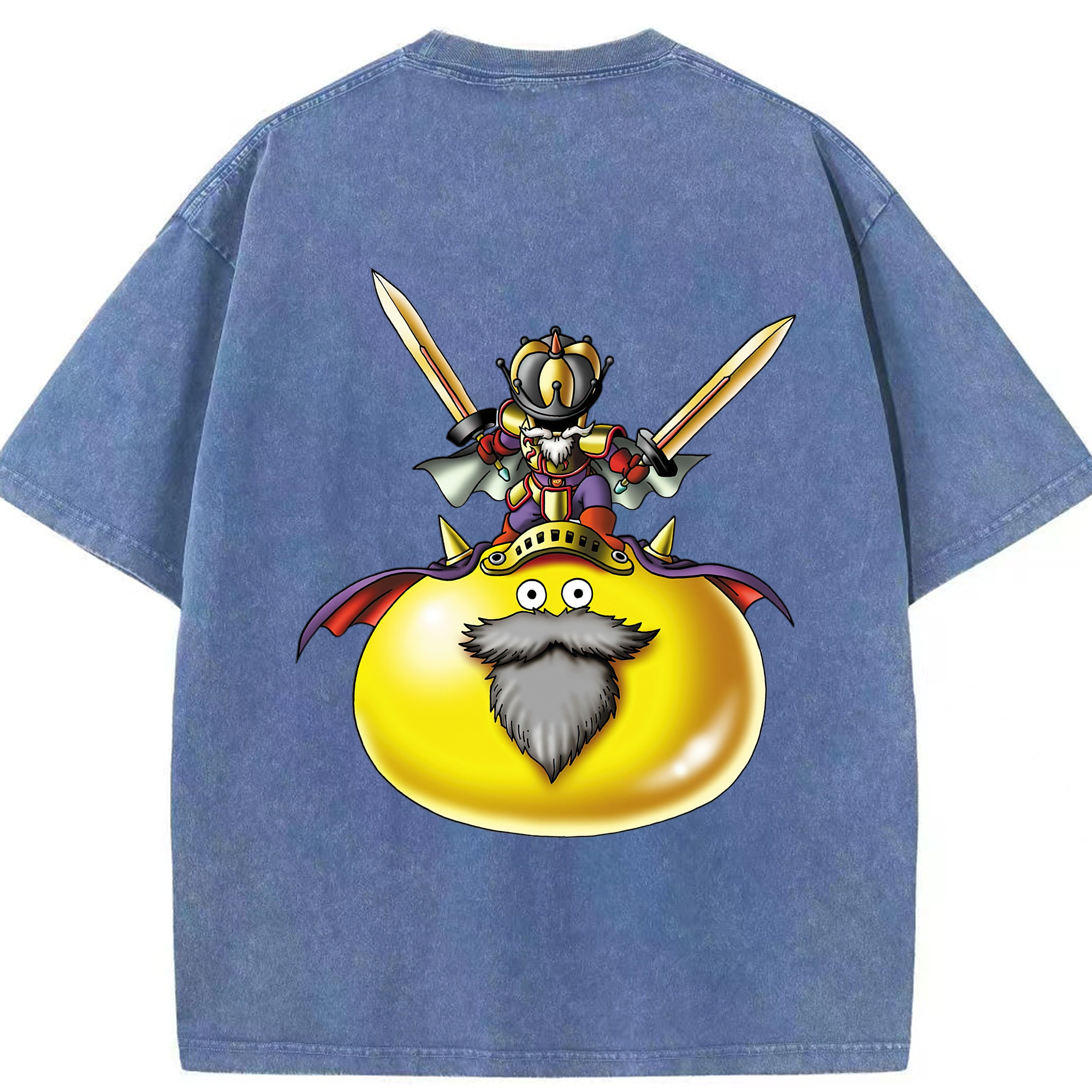 （画像用） ドラゴンクエスト Doragon Kuesuto Dragon Quest 綿100% ヴィンテージ風 半袖Tシャツ（背面プリント）