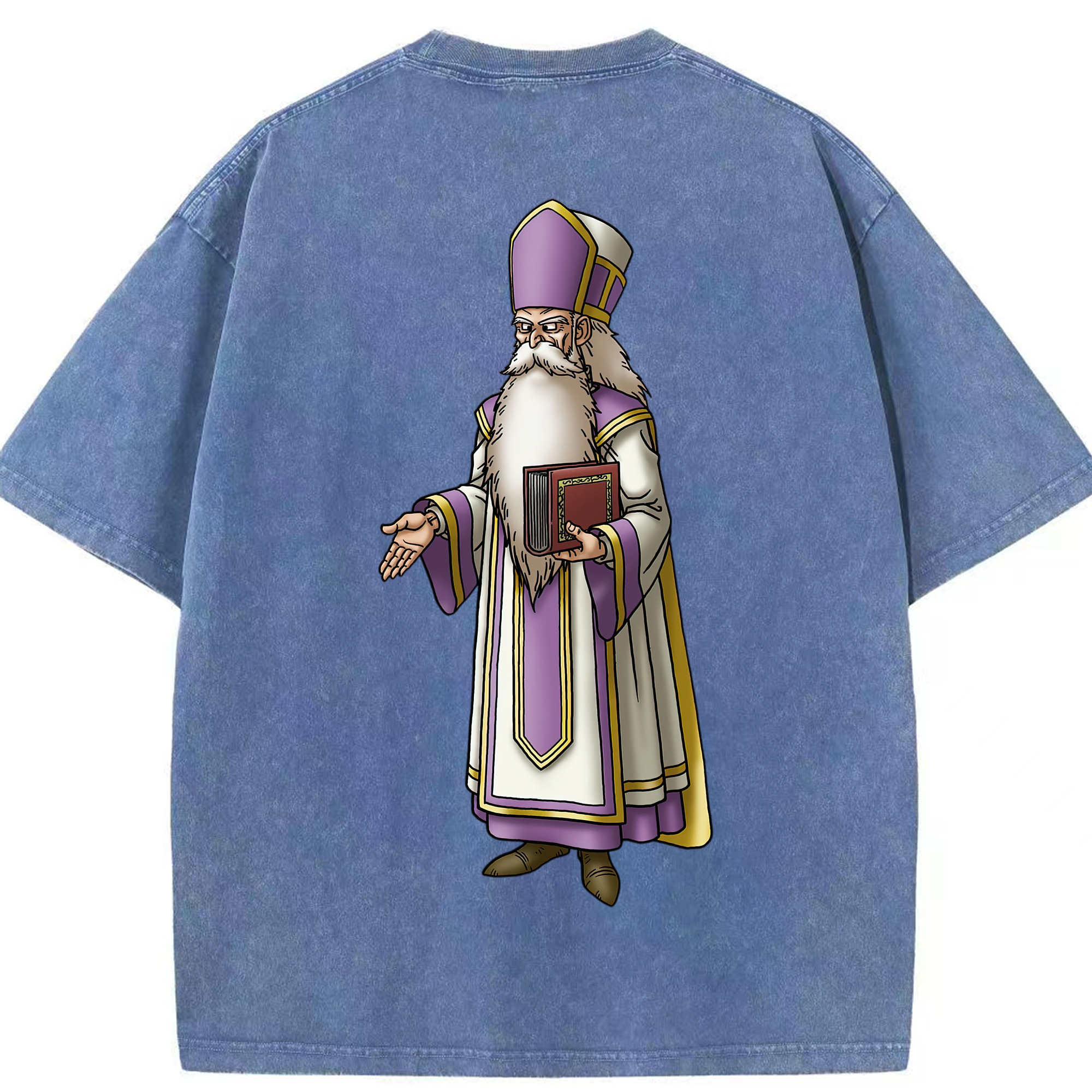 （画像用） ドラゴンクエスト Doragon Kuesuto Dragon Quest 綿100% ヴィンテージ風 半袖Tシャツ（背面プリント）