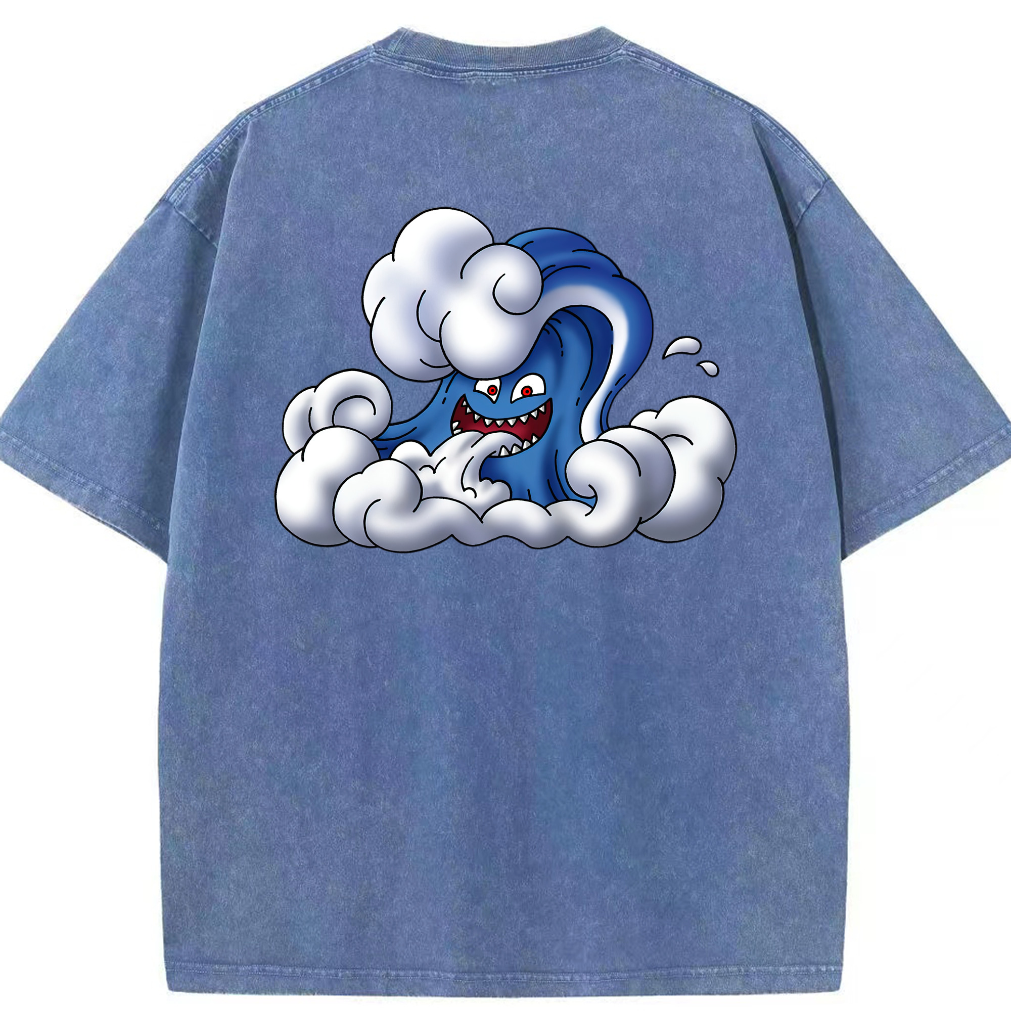（画像用） ドラゴンクエスト Doragon Kuesuto Dragon Quest 綿100% ヴィンテージ風 半袖Tシャツ（背面プリント）