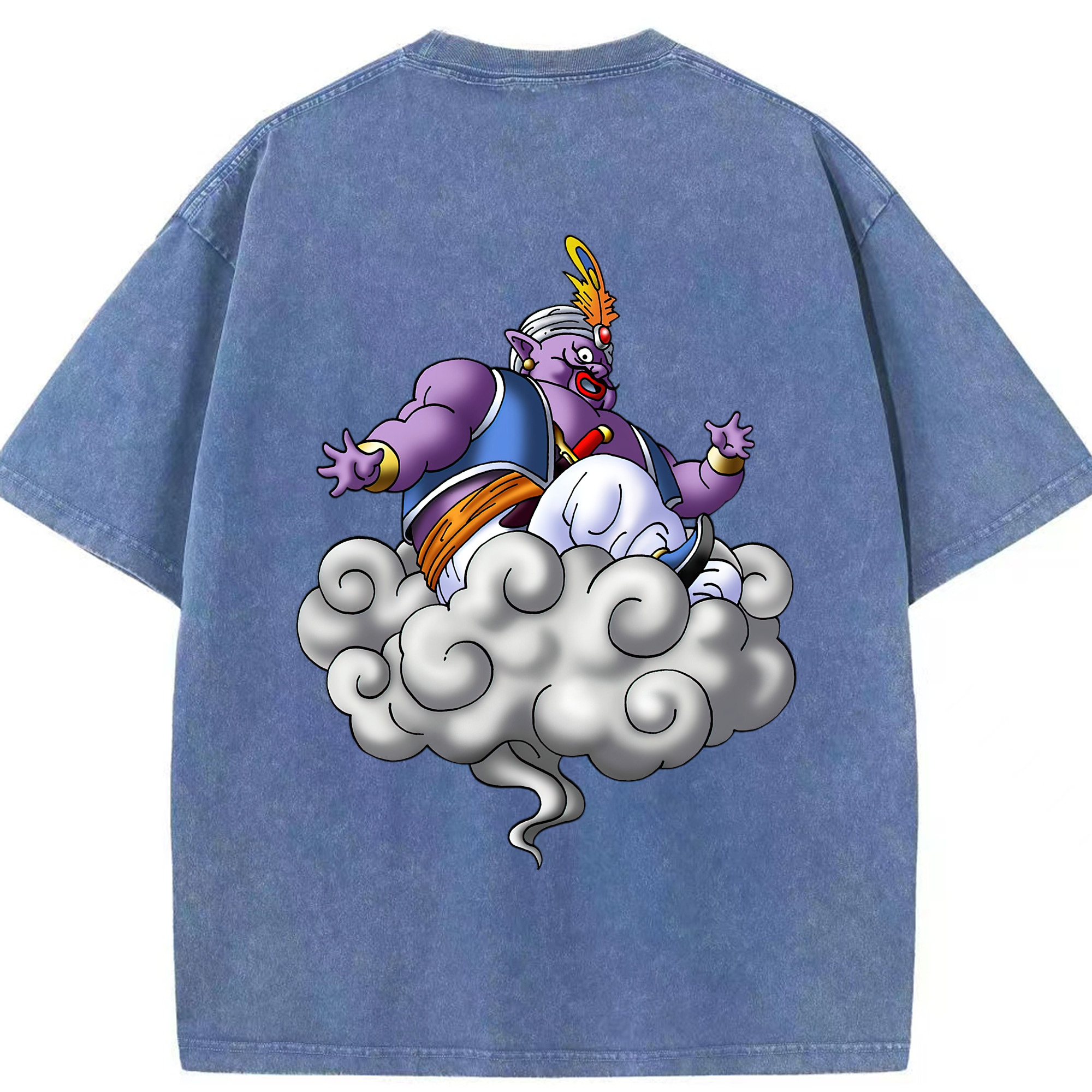 （画像用） ドラゴンクエスト Doragon Kuesuto Dragon Quest 綿100% ヴィンテージ風 半袖Tシャツ（背面プリント）