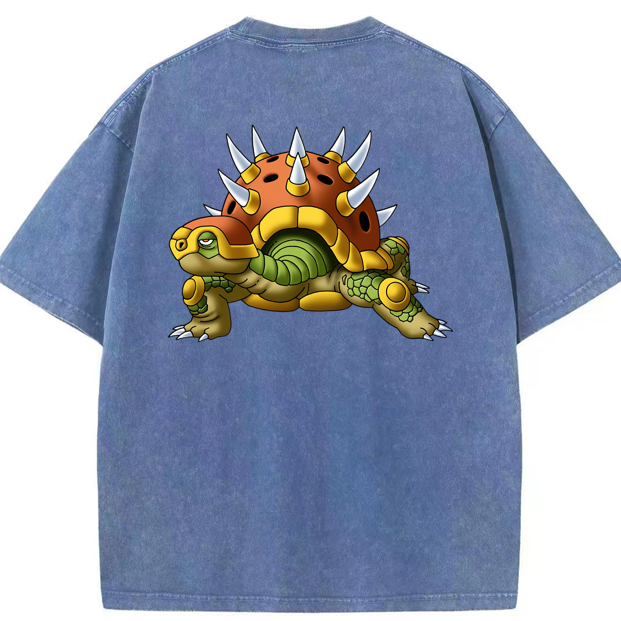 （画像用） ドラゴンクエスト Doragon Kuesuto Dragon Quest 綿100% ヴィンテージ風 半袖Tシャツ（背面プリント）