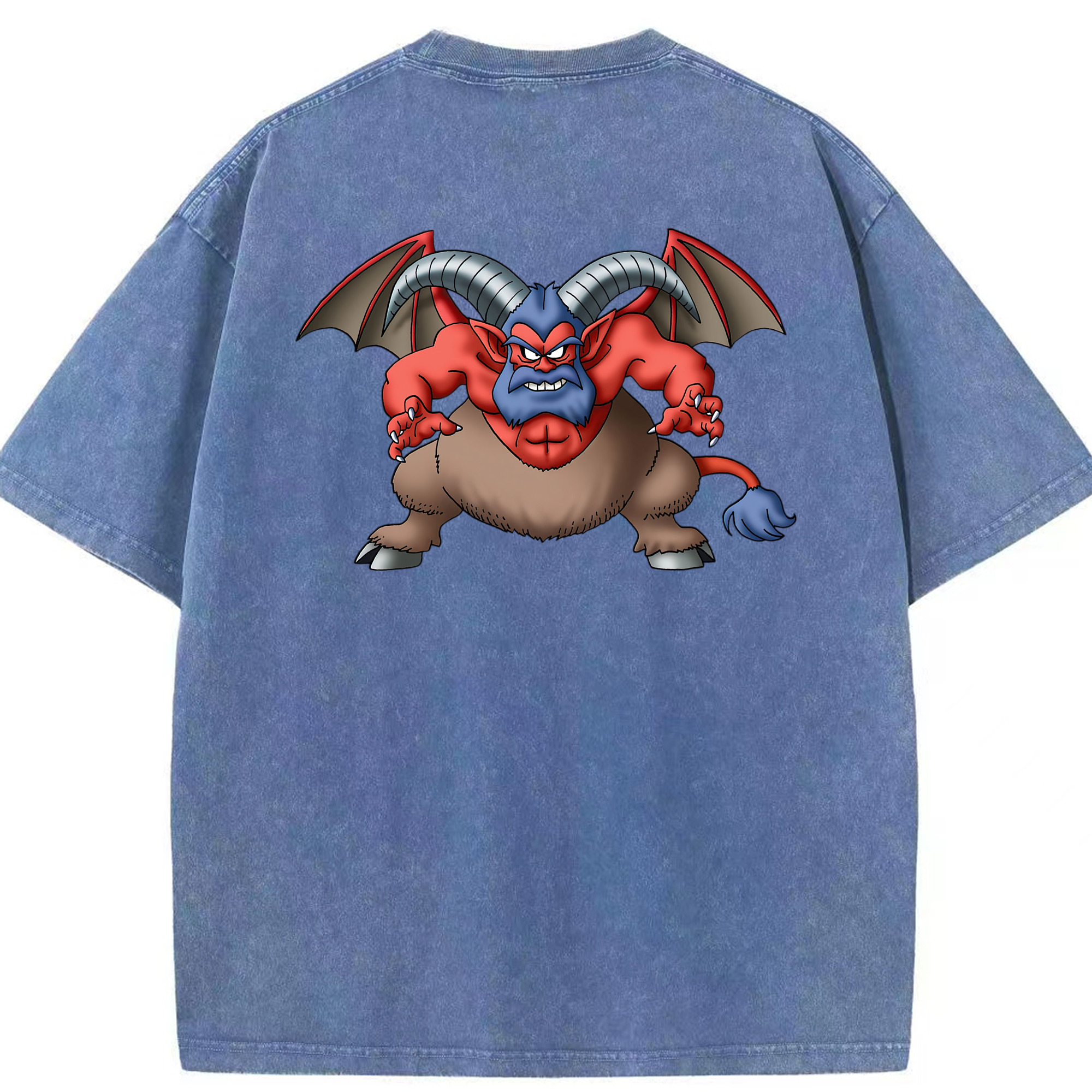 （画像用） ドラゴンクエスト Doragon Kuesuto Dragon Quest 綿100% ヴィンテージ風 半袖Tシャツ（背面プリント）