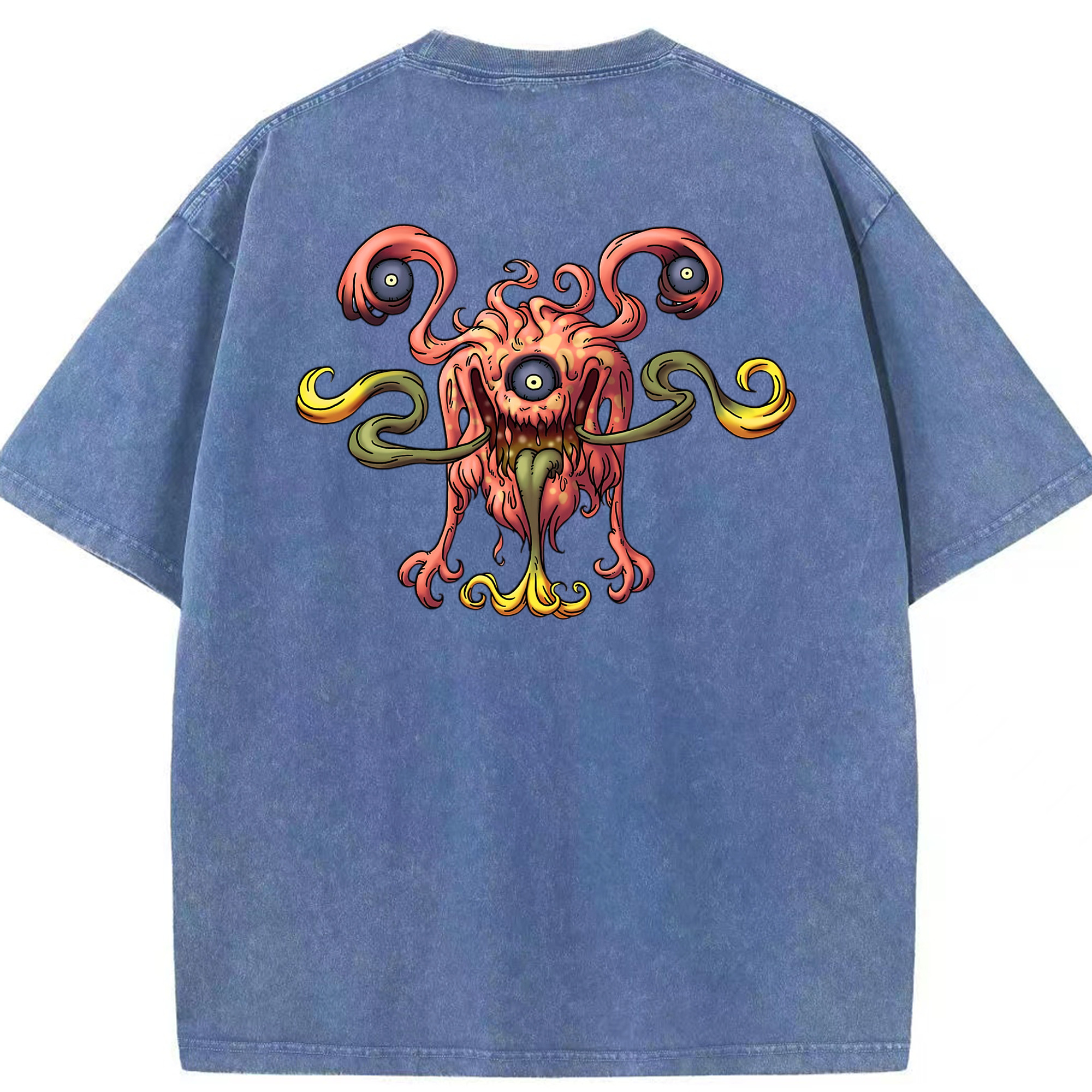 （画像用） ドラゴンクエスト Doragon Kuesuto Dragon Quest 綿100% ヴィンテージ風 半袖Tシャツ（背面プリント）