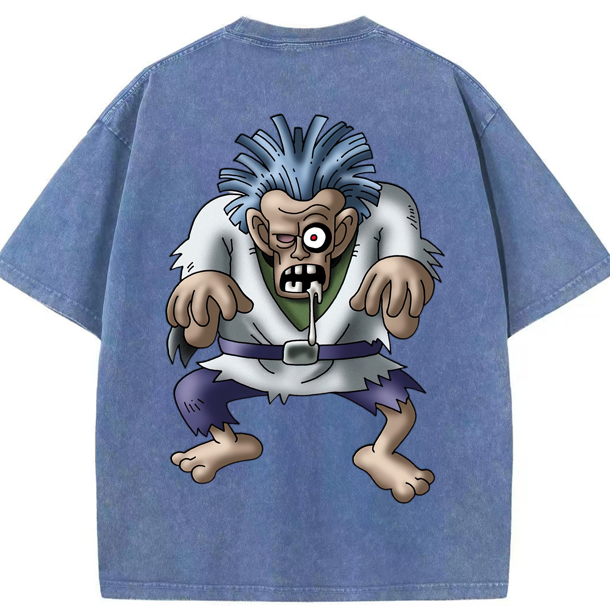 （画像用） ドラゴンクエスト Doragon Kuesuto Dragon Quest 綿100% ヴィンテージ風 半袖Tシャツ（背面プリント）