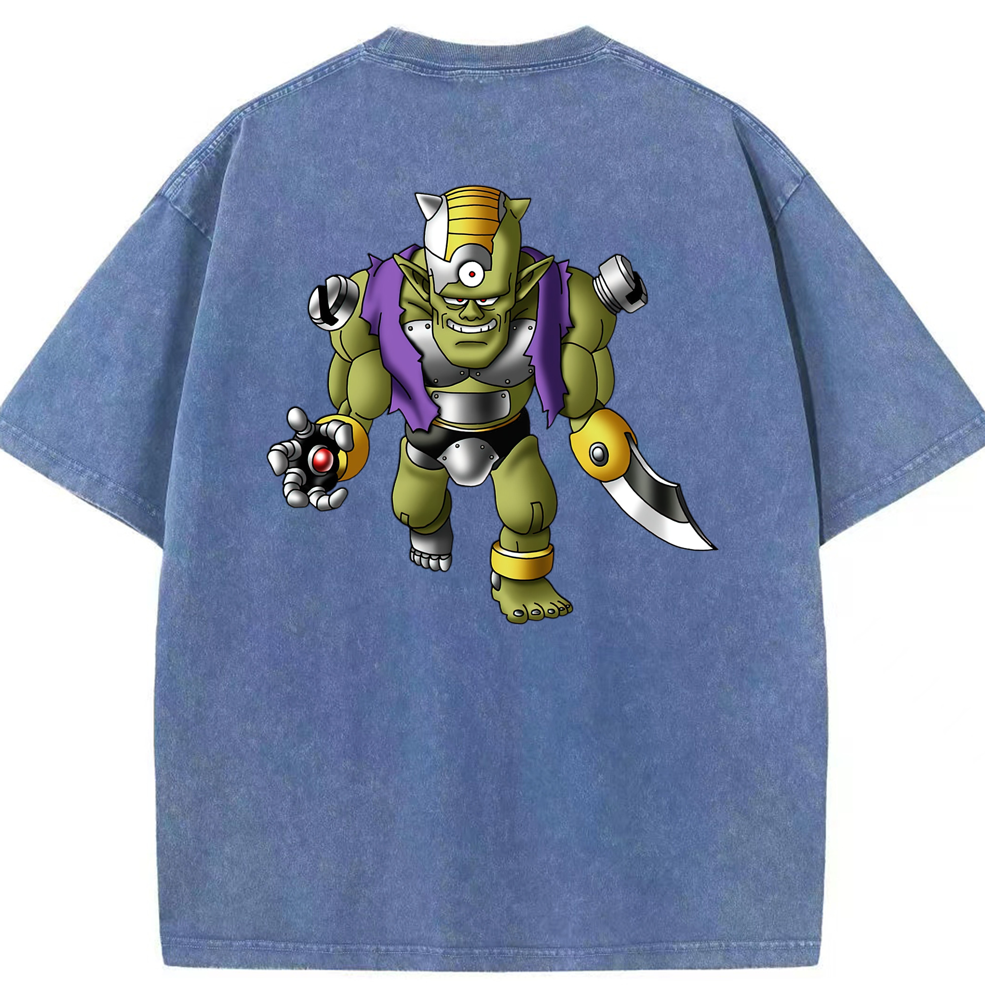 （画像用） ドラゴンクエスト Doragon Kuesuto Dragon Quest 綿100% ヴィンテージ風 半袖Tシャツ（背面プリント）
