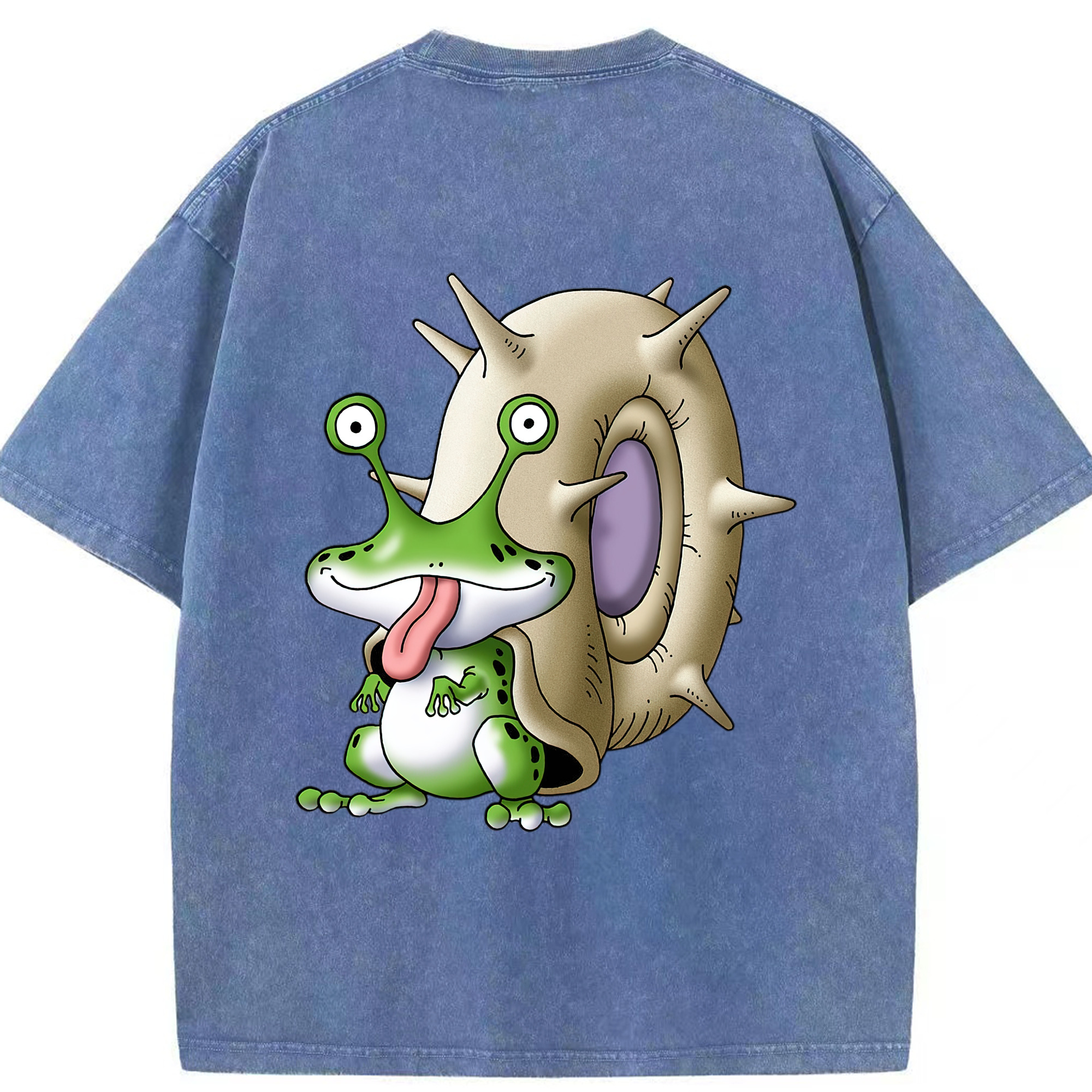 （画像用） ドラゴンクエスト Doragon Kuesuto Dragon Quest 綿100% ヴィンテージ風 半袖Tシャツ（背面プリント）