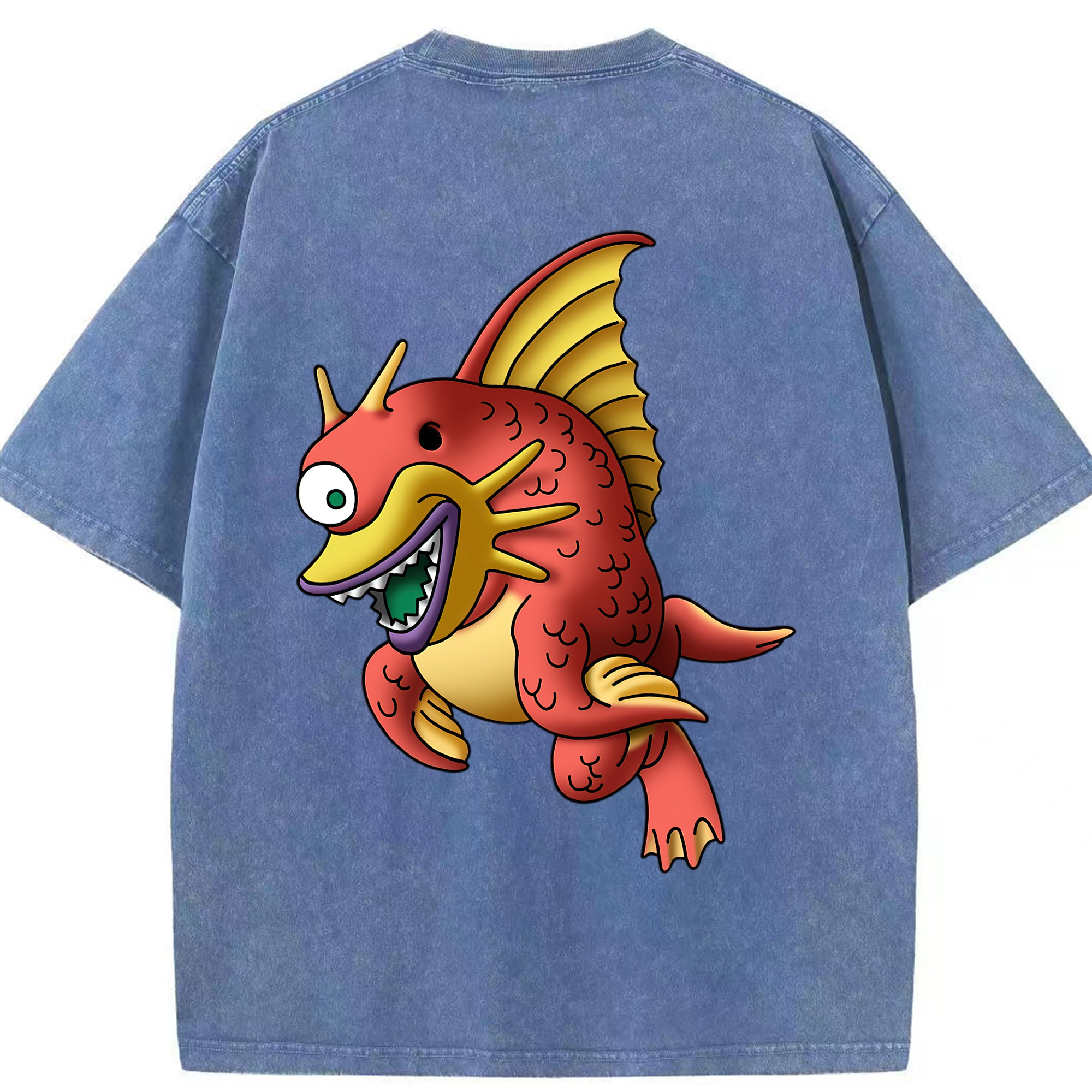 （画像用） ドラゴンクエスト Doragon Kuesuto Dragon Quest 綿100% ヴィンテージ風 半袖Tシャツ（背面プリント）
