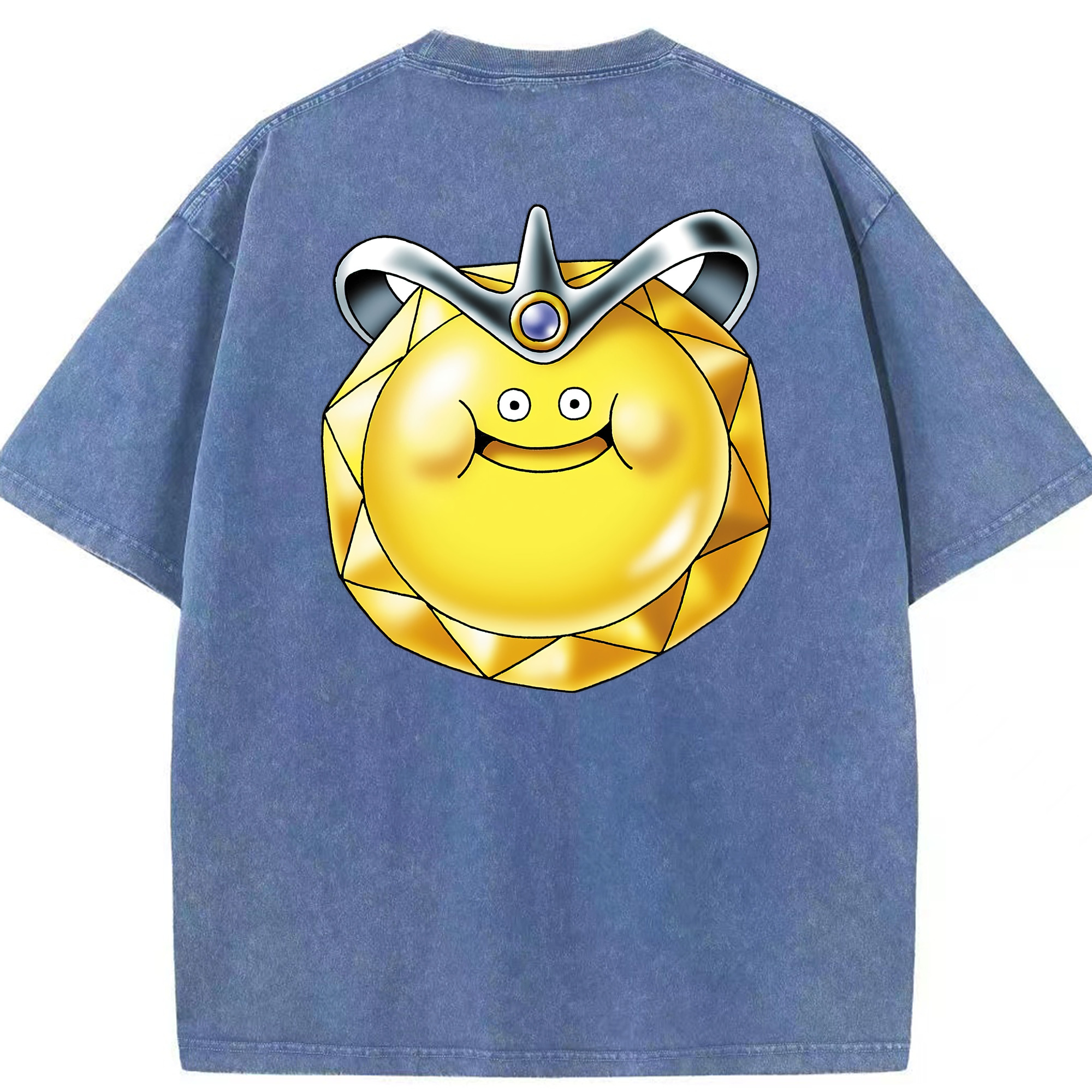 （画像用） ドラゴンクエスト Doragon Kuesuto Dragon Quest 綿100% ヴィンテージ風 半袖Tシャツ（背面プリント）
