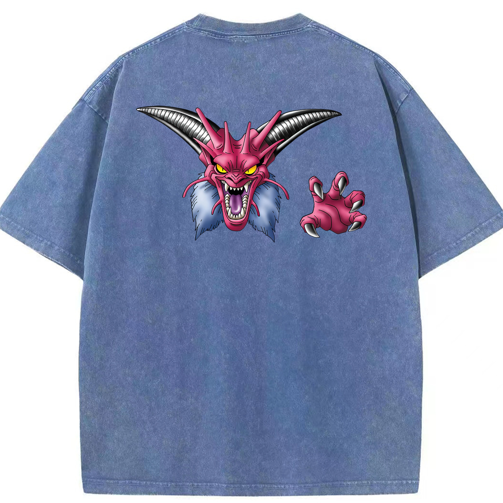 （画像用） ドラゴンクエスト Doragon Kuesuto Dragon Quest 綿100% ヴィンテージ風 半袖Tシャツ（背面プリント）