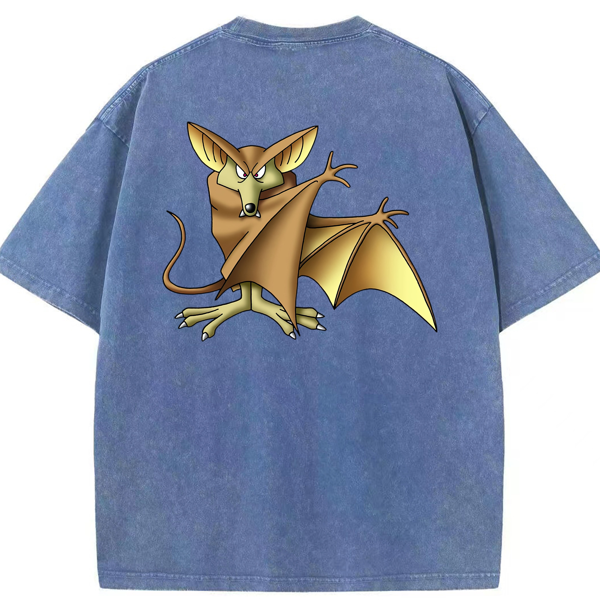 （画像用） ドラゴンクエスト Doragon Kuesuto Dragon Quest 綿100% ヴィンテージ風 半袖Tシャツ（背面プリント）