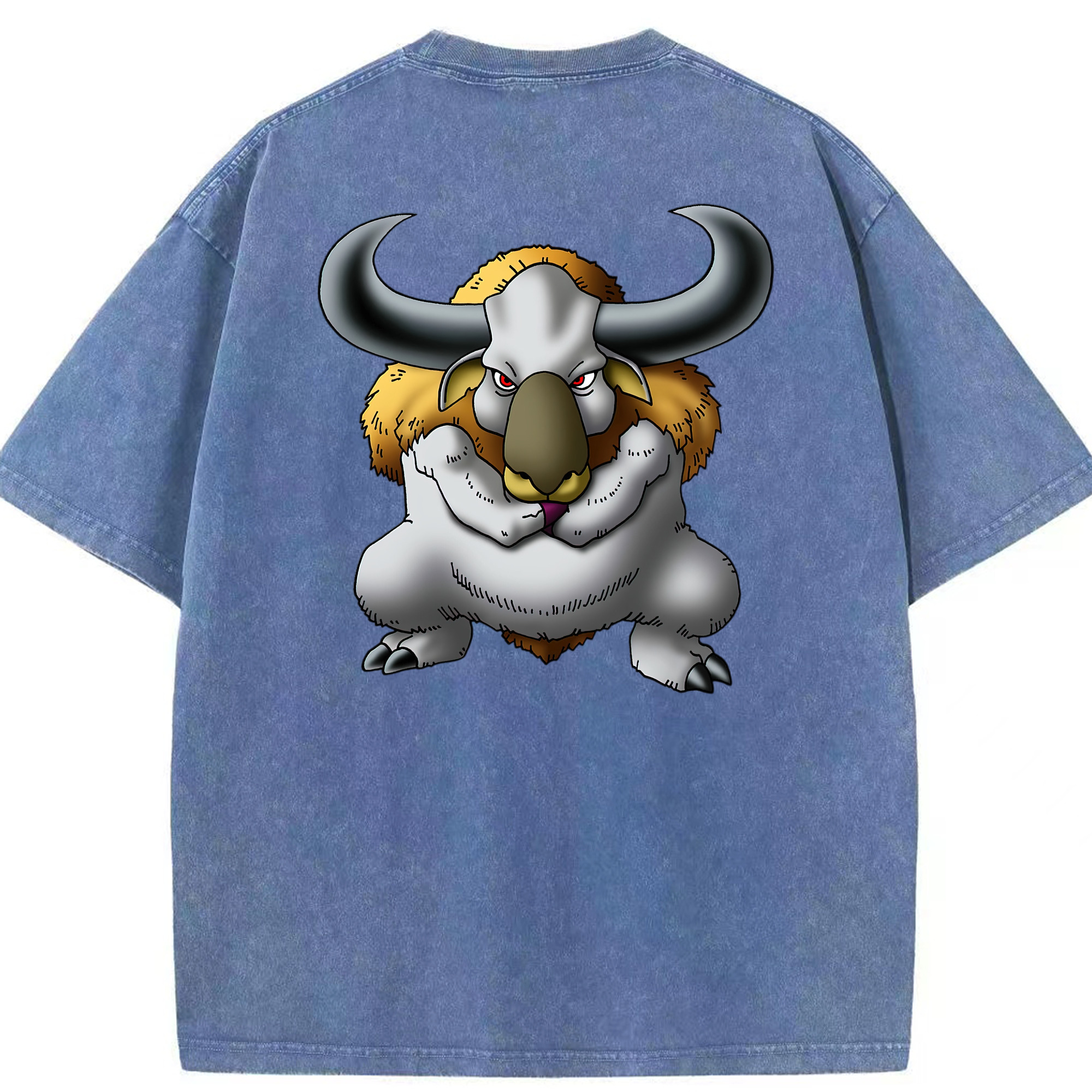 （画像用） ドラゴンクエスト Doragon Kuesuto Dragon Quest 綿100% ヴィンテージ風 半袖Tシャツ（背面プリント）