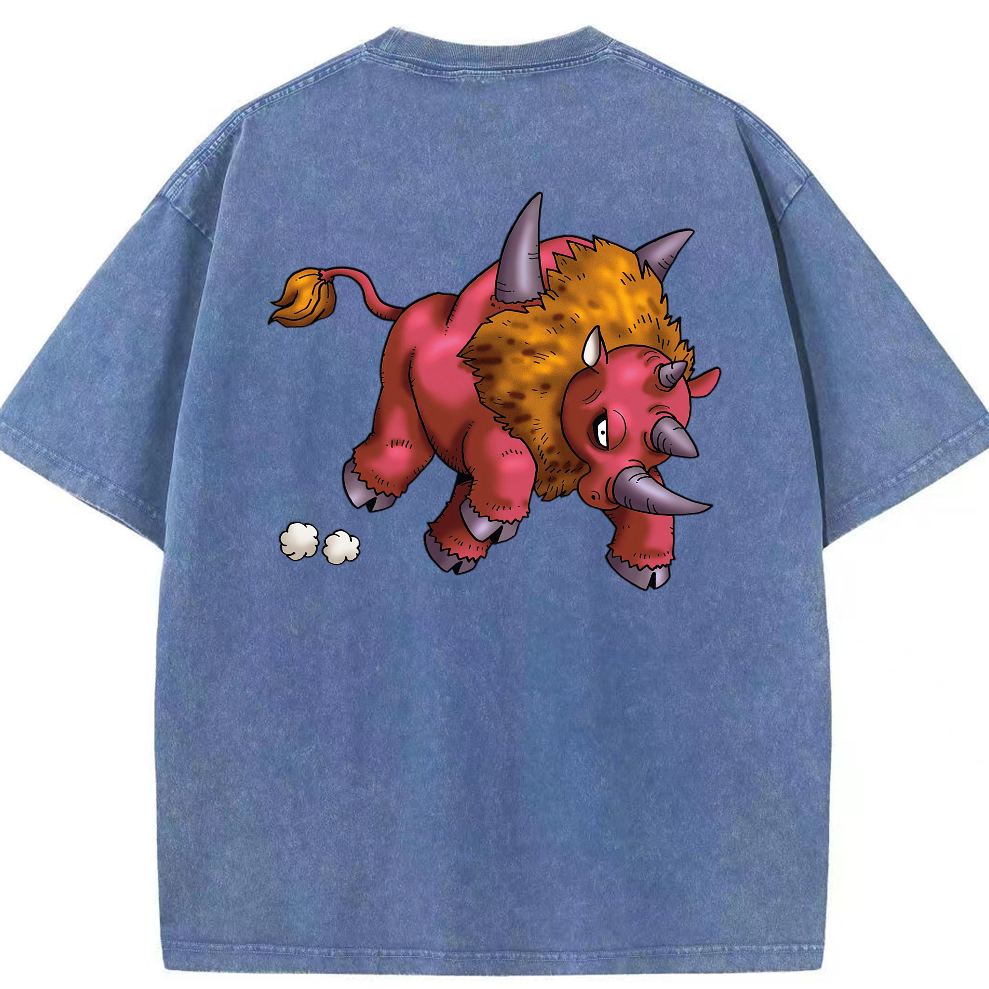 （画像用） ドラゴンクエスト Doragon Kuesuto Dragon Quest 綿100% ヴィンテージ風 半袖Tシャツ（背面プリント）