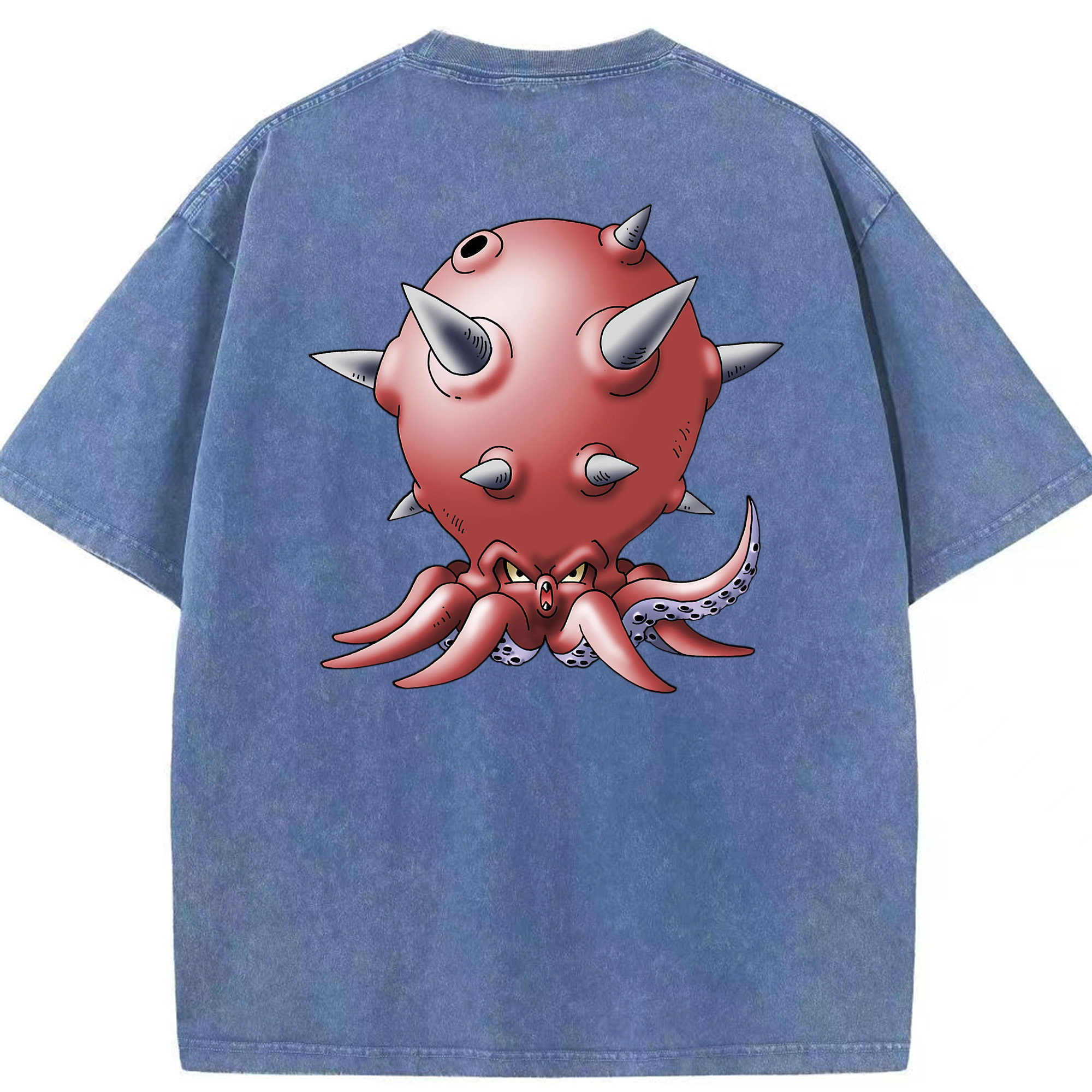 （画像用） ドラゴンクエスト Doragon Kuesuto Dragon Quest 綿100% ヴィンテージ風 半袖Tシャツ（背面プリント）