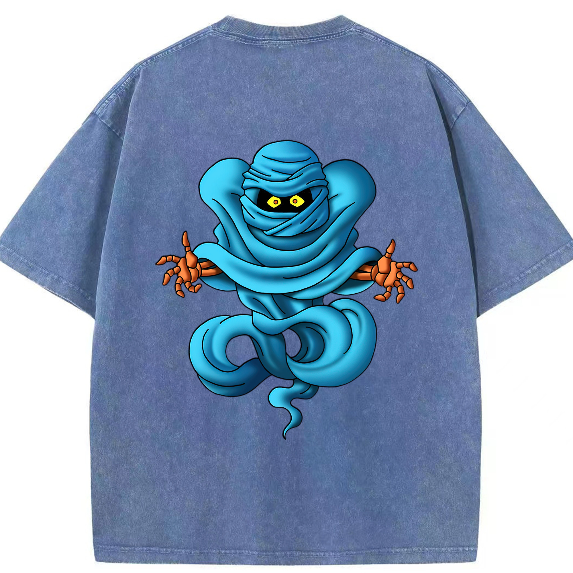 （画像用） ドラゴンクエスト Doragon Kuesuto Dragon Quest 綿100% ヴィンテージ風 半袖Tシャツ（背面プリント）