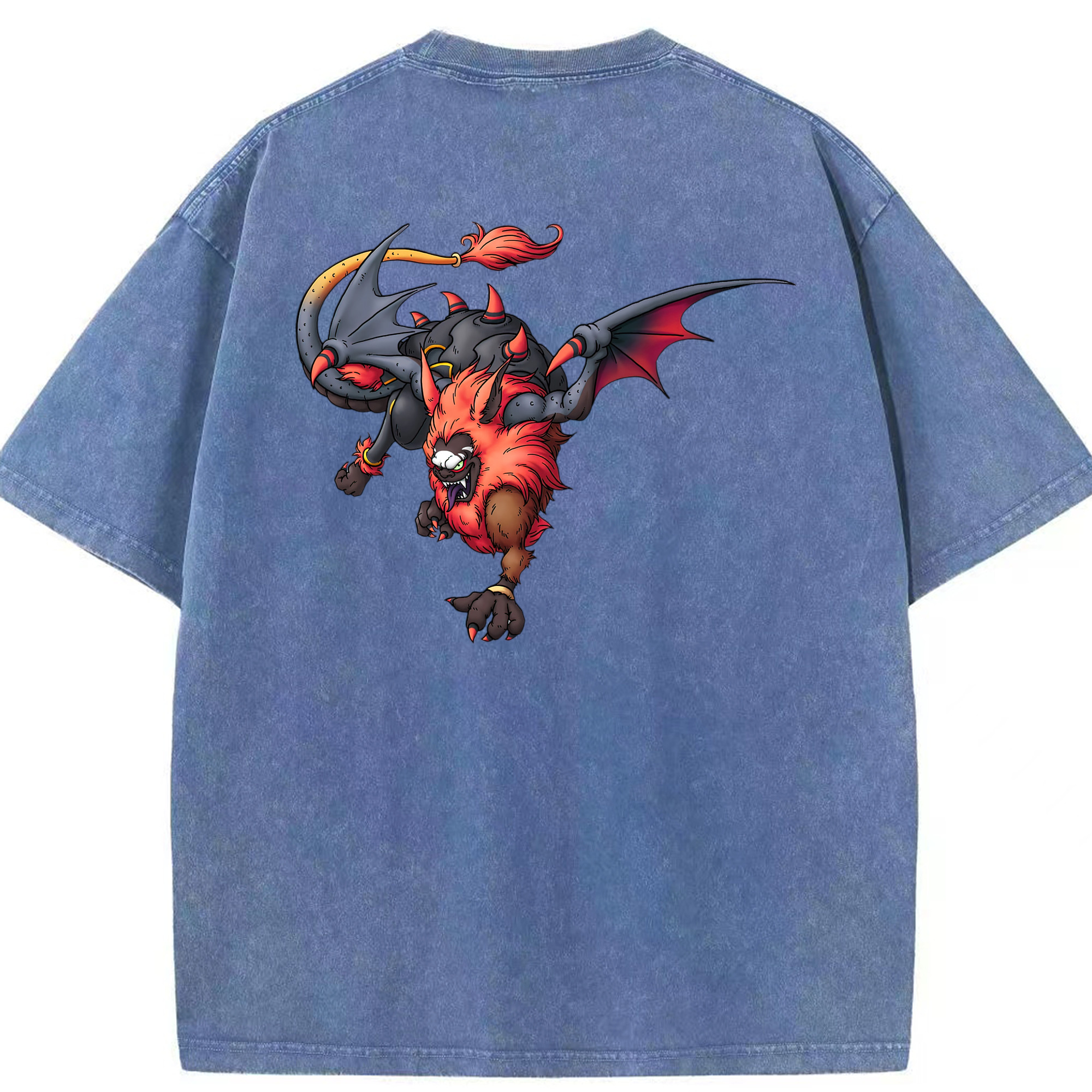 （画像用） ドラゴンクエスト Doragon Kuesuto Dragon Quest 綿100% ヴィンテージ風 半袖Tシャツ（背面プリント）