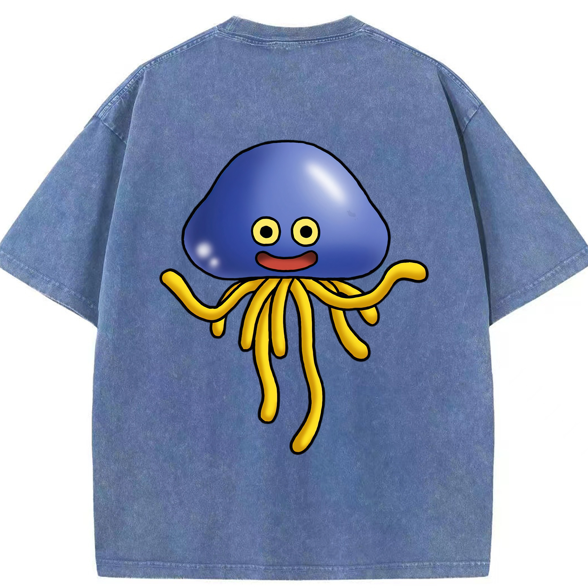 （画像用） ドラゴンクエスト Doragon Kuesuto Dragon Quest 綿100% ヴィンテージ風 半袖Tシャツ（背面プリント）