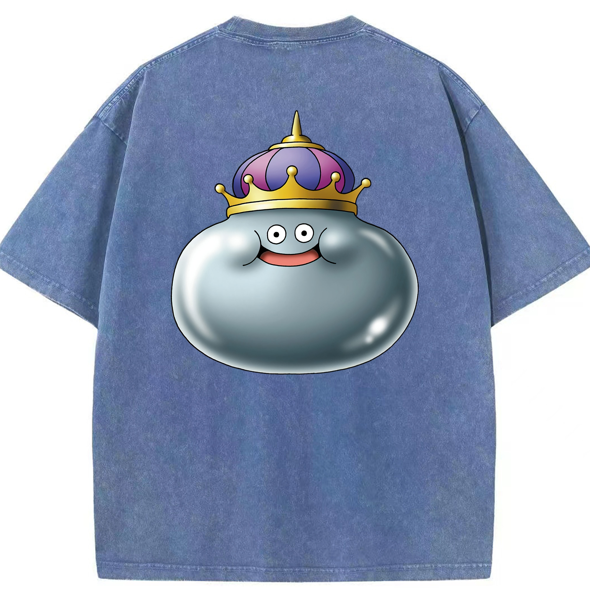 （画像用） ドラゴンクエスト Doragon Kuesuto Dragon Quest 綿100% ヴィンテージ風 半袖Tシャツ（背面プリント）