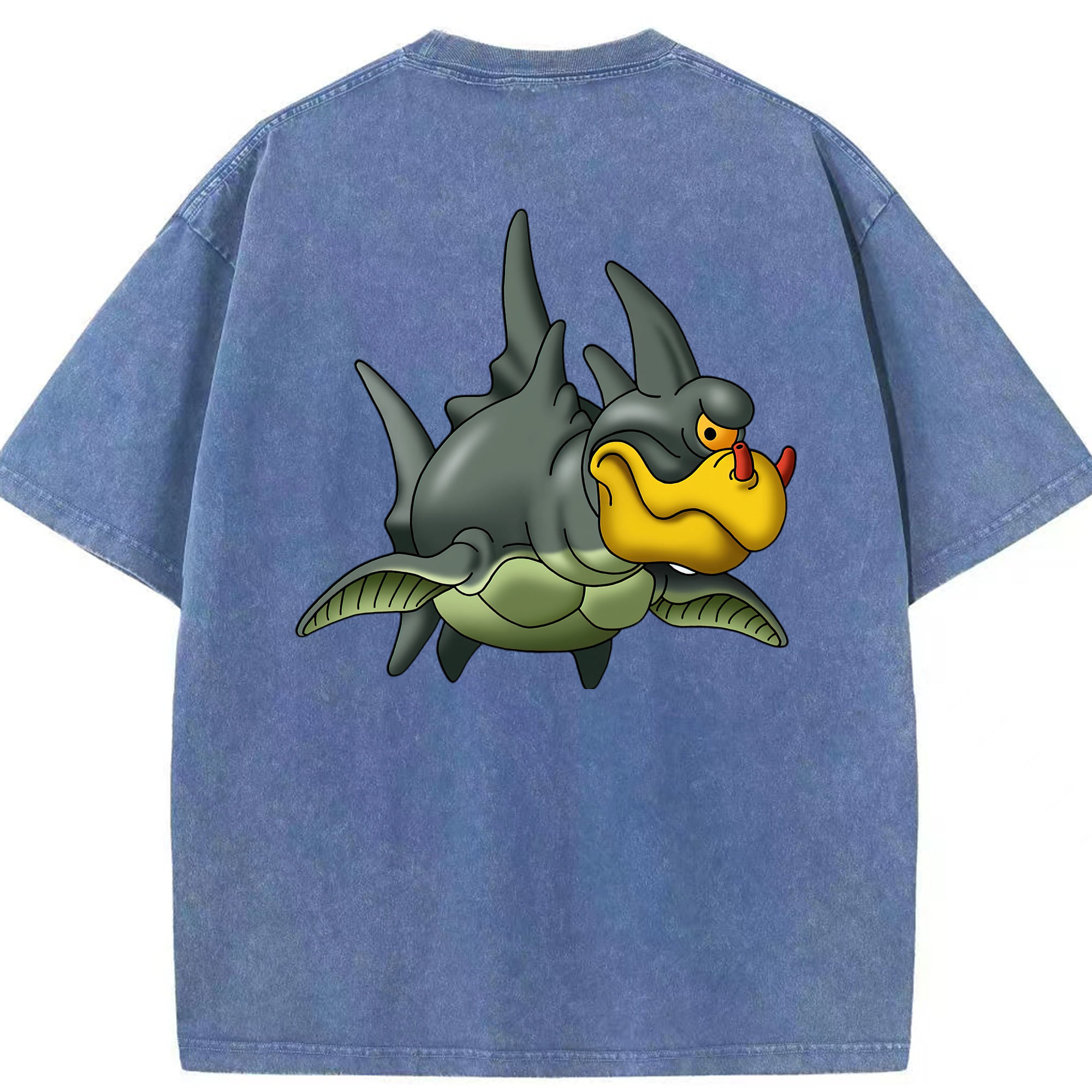 （画像用） ドラゴンクエスト Doragon Kuesuto Dragon Quest 綿100% ヴィンテージ風 半袖Tシャツ（背面プリント）