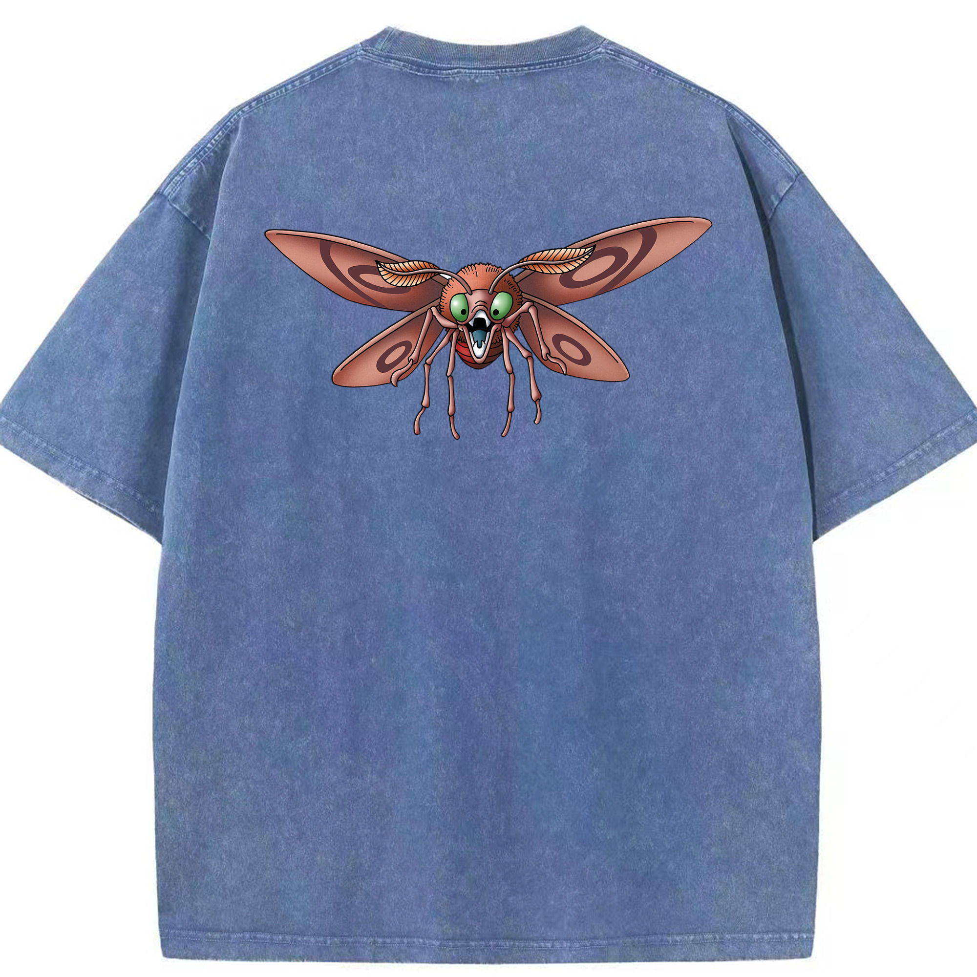 （画像用） ドラゴンクエスト Doragon Kuesuto Dragon Quest 綿100% ヴィンテージ風 半袖Tシャツ（背面プリント）