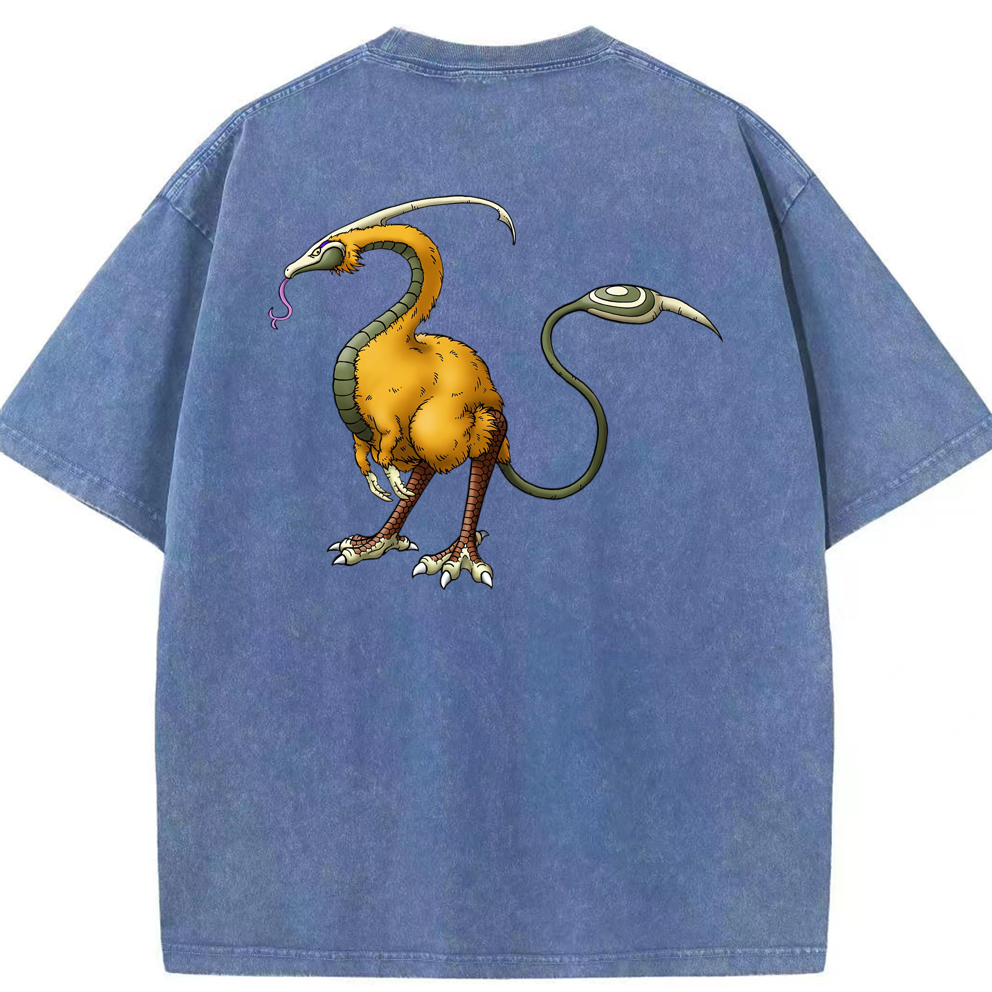 （画像用） ドラゴンクエスト Doragon Kuesuto Dragon Quest 綿100% ヴィンテージ風 半袖Tシャツ（背面プリント）