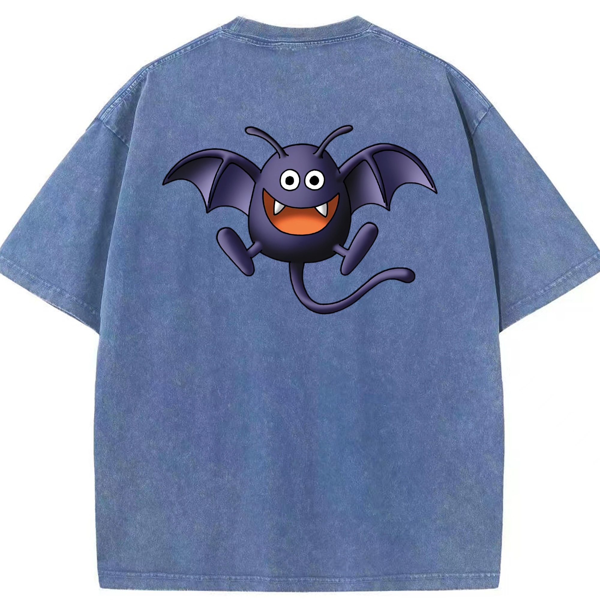 （画像用） ドラゴンクエスト Doragon Kuesuto Dragon Quest 綿100% ヴィンテージ風 半袖Tシャツ（背面プリント）