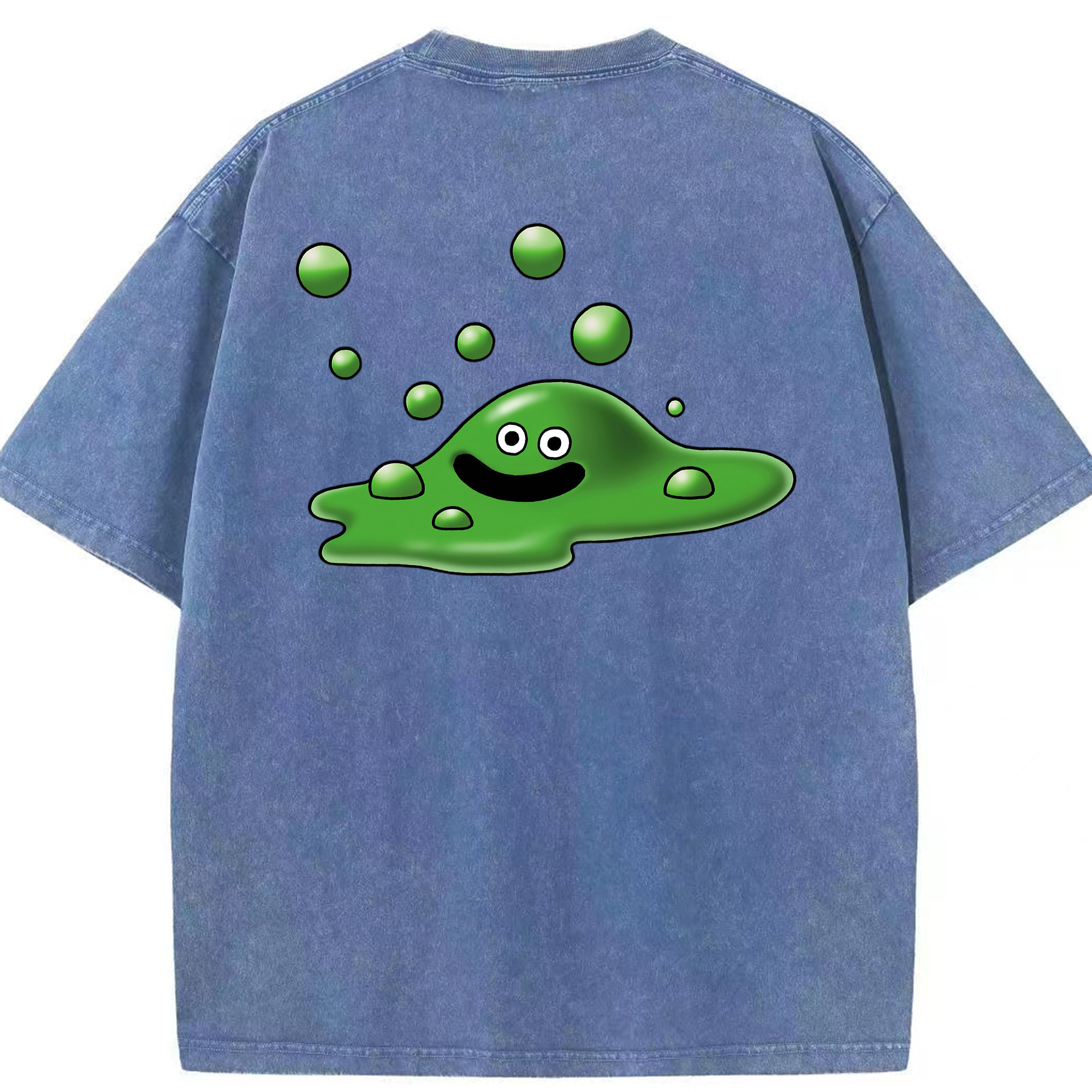 （画像用） ドラゴンクエスト Doragon Kuesuto Dragon Quest 綿100% ヴィンテージ風 半袖Tシャツ（背面プリント）