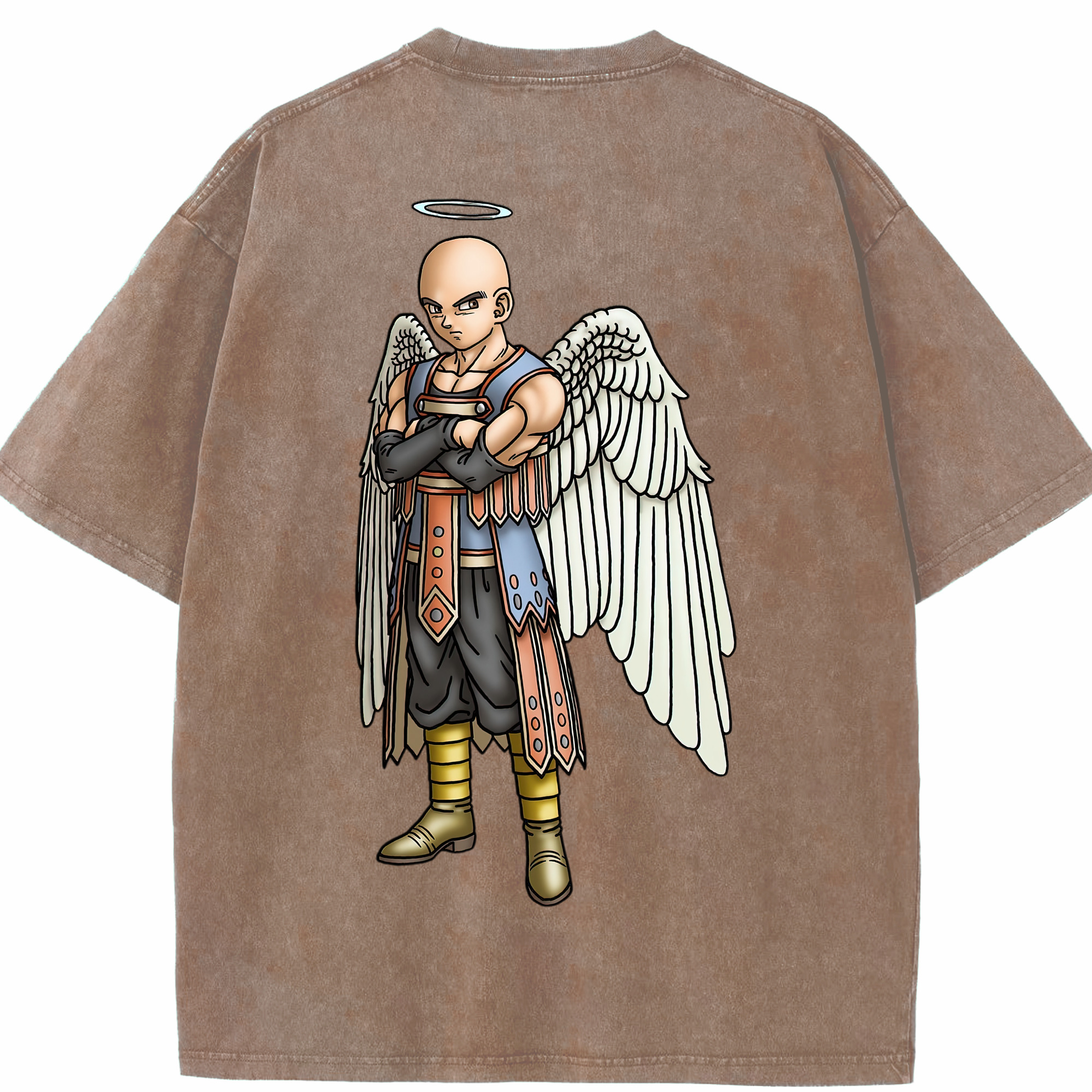 （画像用） ドラゴンクエスト Doragon Kuesuto Dragon Quest 綿100% ヴィンテージ風 半袖Tシャツ（背面プリント）