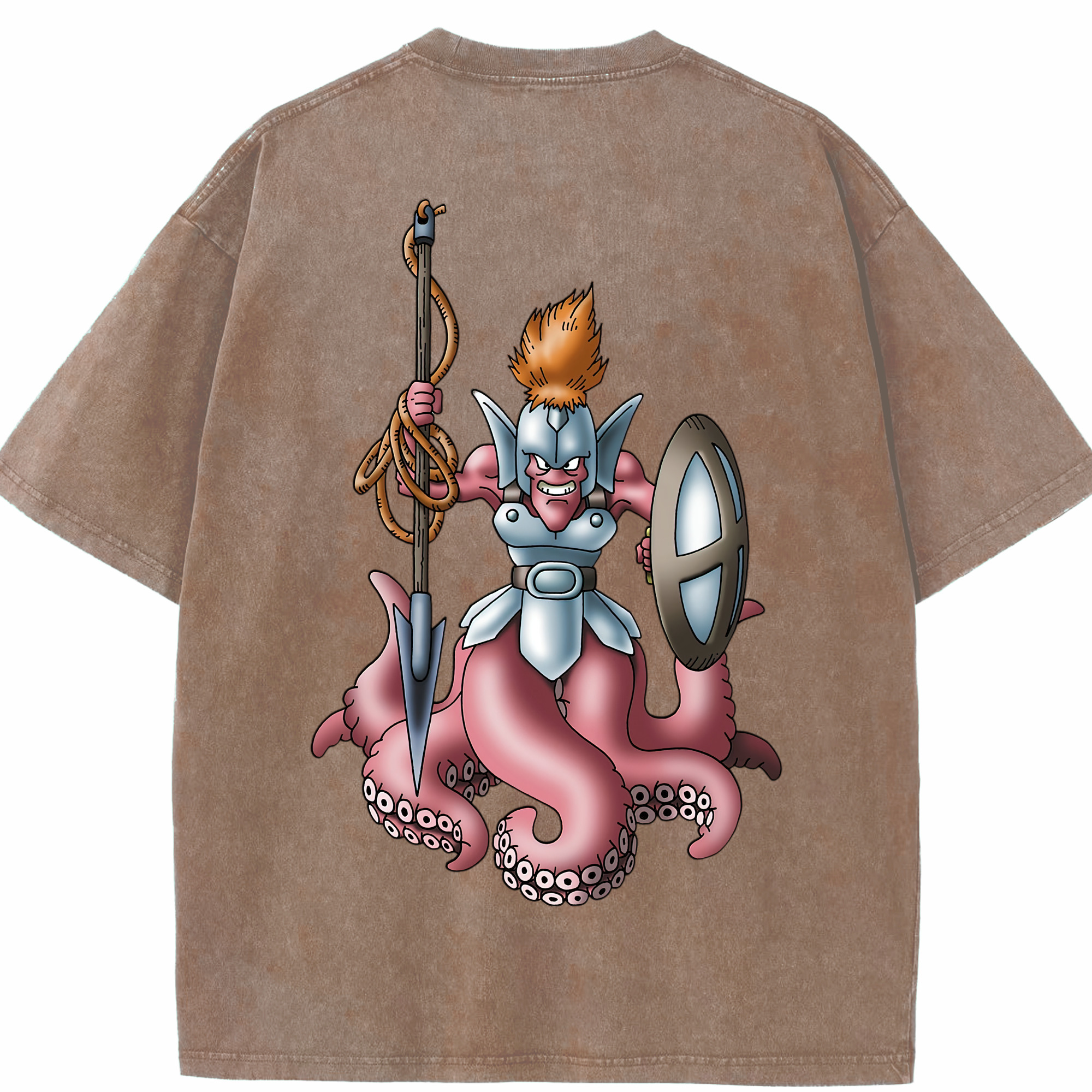 （画像用） ドラゴンクエスト Doragon Kuesuto Dragon Quest 綿100% ヴィンテージ風 半袖Tシャツ（背面プリント）