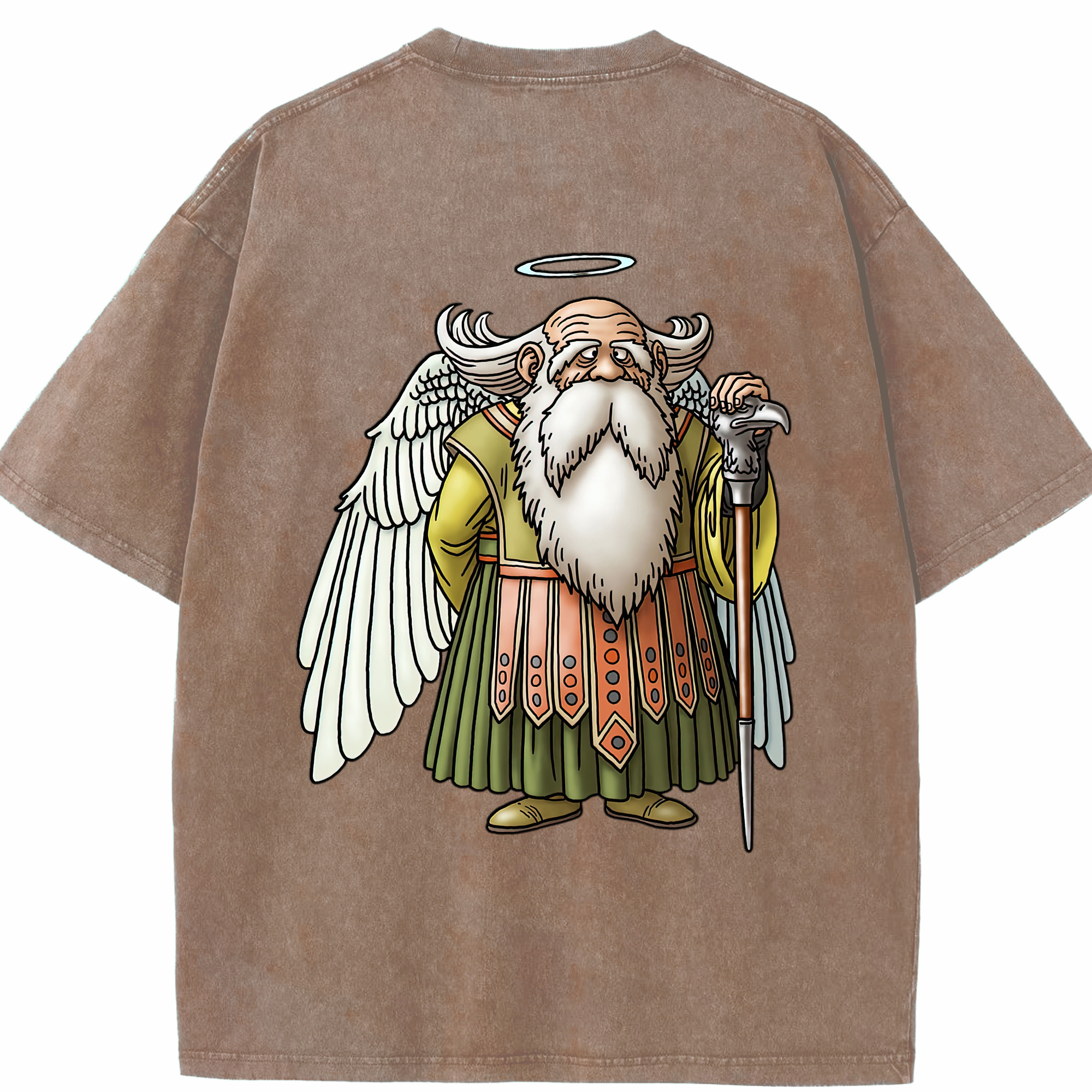 （画像用） ドラゴンクエスト Doragon Kuesuto Dragon Quest 綿100% ヴィンテージ風 半袖Tシャツ（背面プリント）