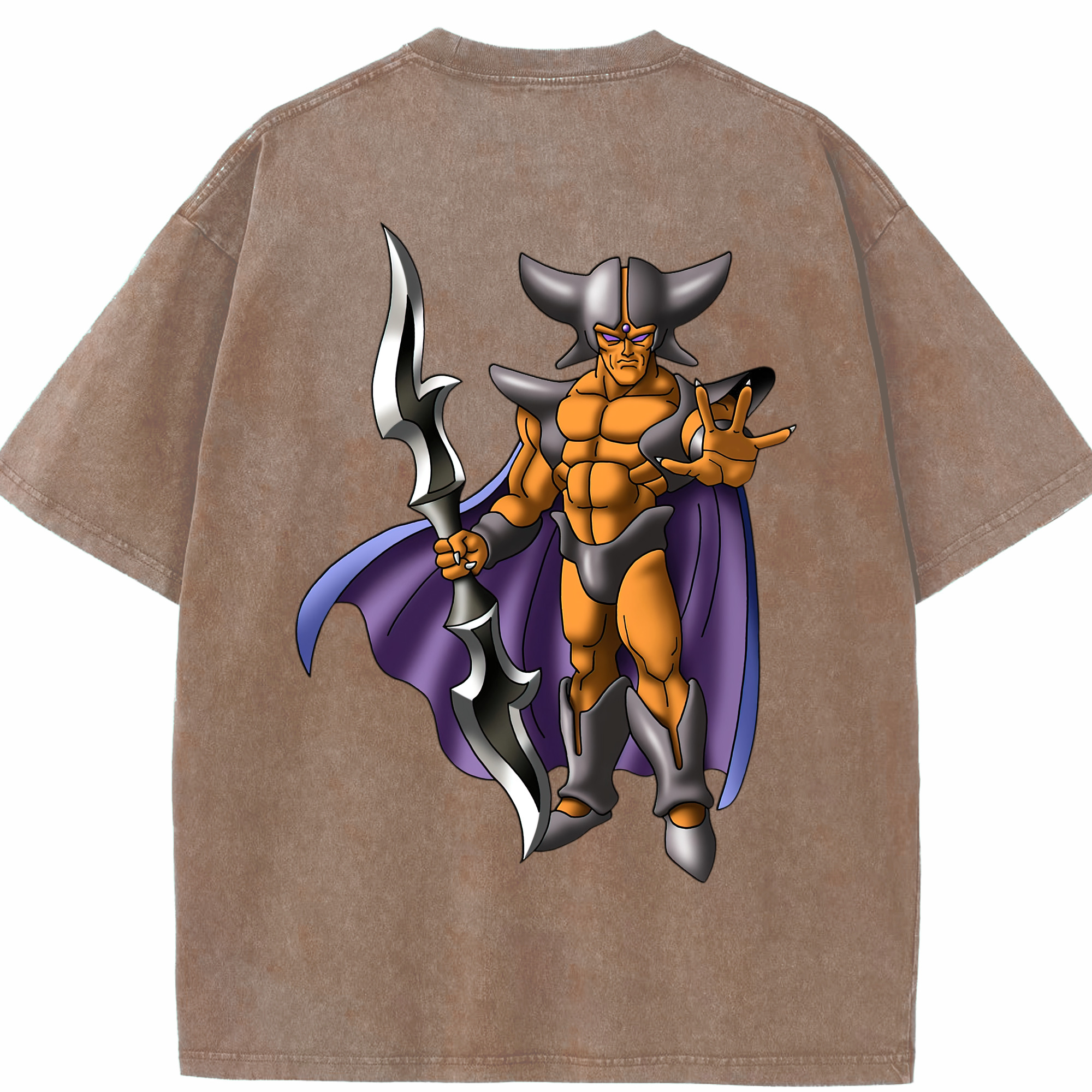 （画像用） ドラゴンクエスト Doragon Kuesuto Dragon Quest 綿100% ヴィンテージ風 半袖Tシャツ（背面プリント）