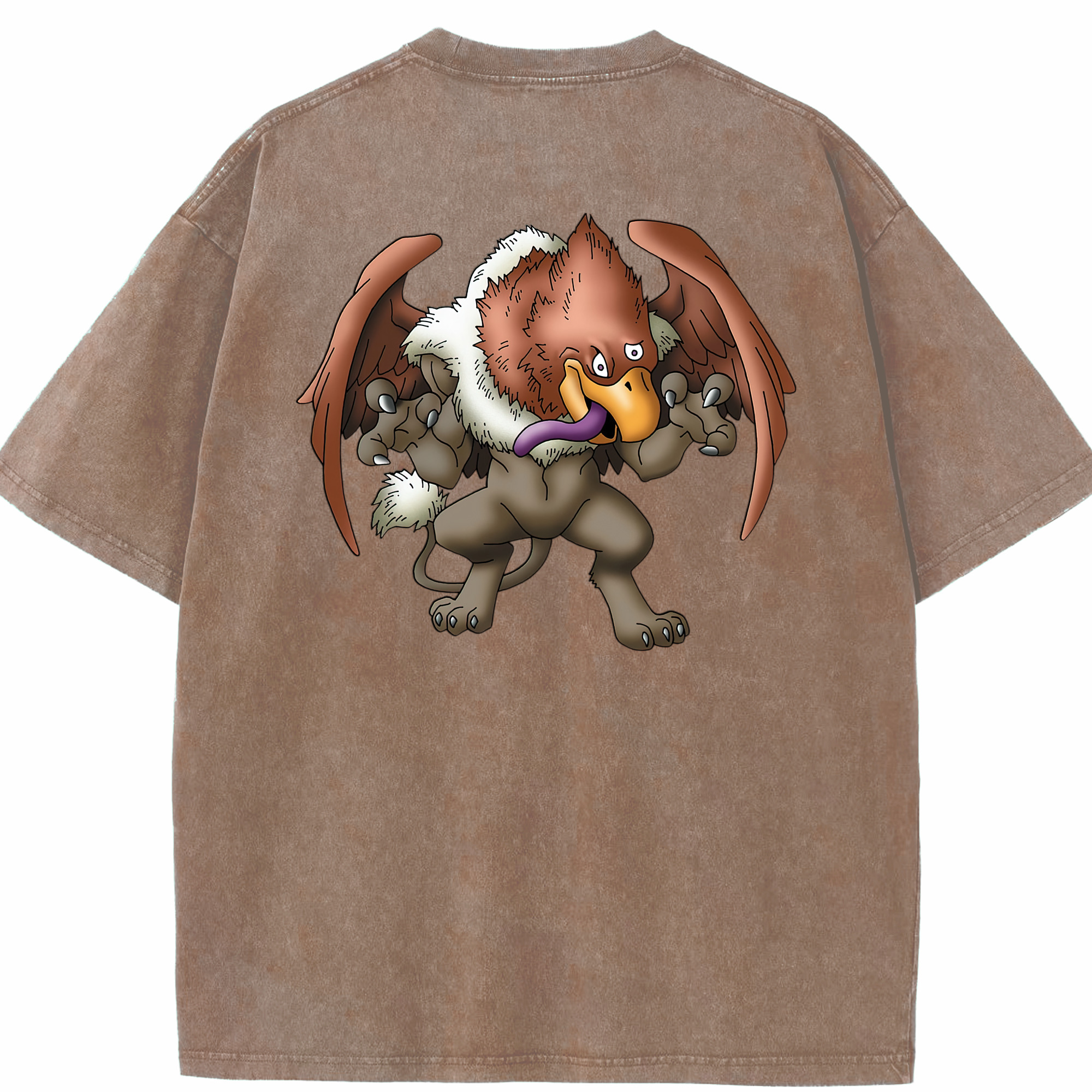 （画像用） ドラゴンクエスト Doragon Kuesuto Dragon Quest 綿100% ヴィンテージ風 半袖Tシャツ（背面プリント）