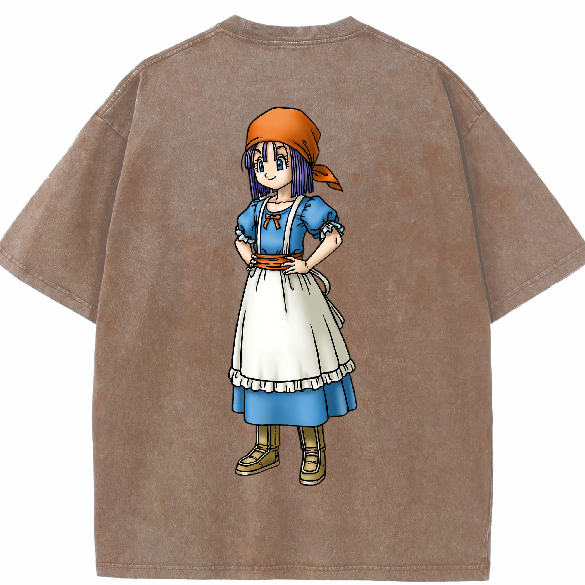 （画像用） ドラゴンクエスト Doragon Kuesuto Dragon Quest 綿100% ヴィンテージ風 半袖Tシャツ（背面プリント）