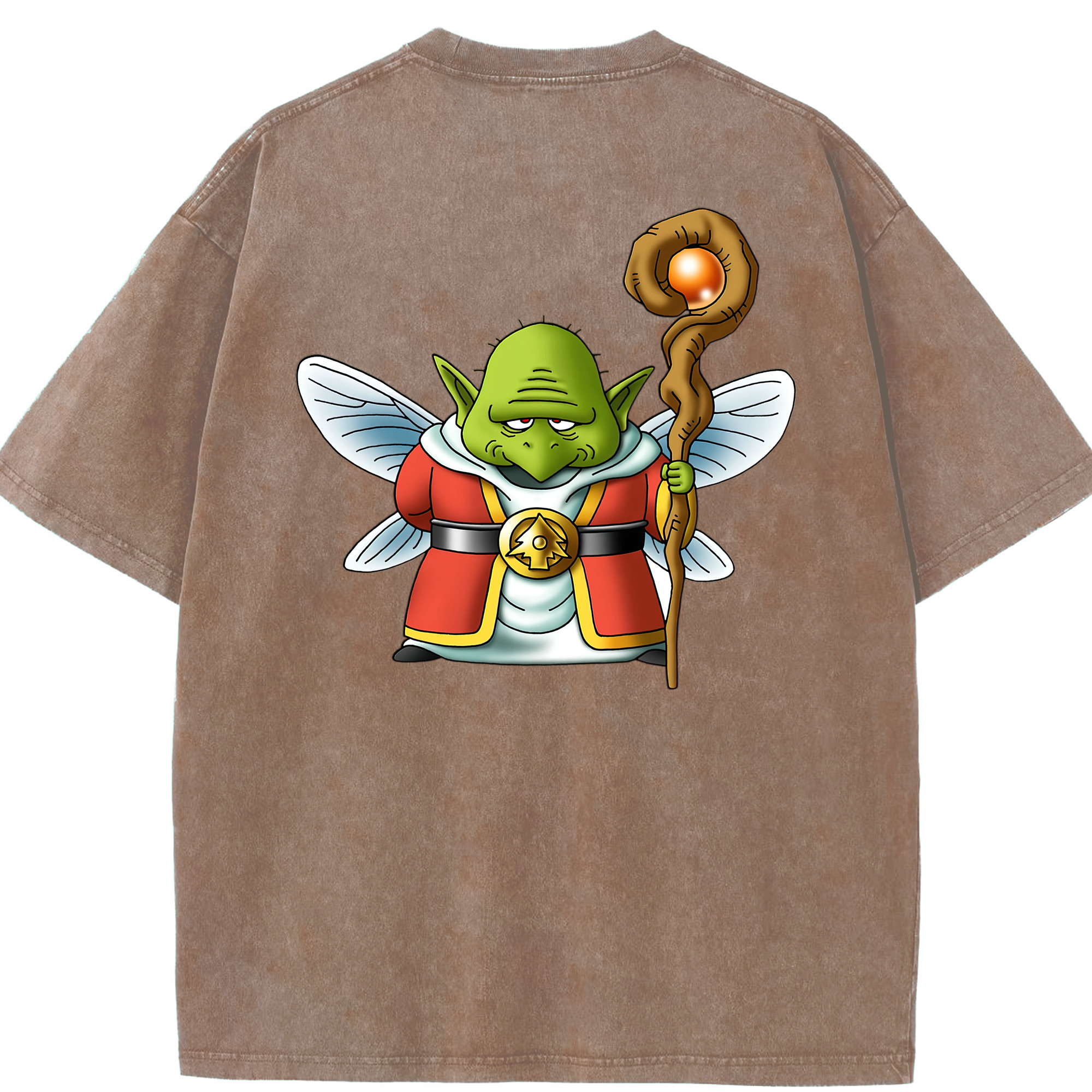 （画像用） ドラゴンクエスト Doragon Kuesuto Dragon Quest 綿100% ヴィンテージ風 半袖Tシャツ（背面プリント）