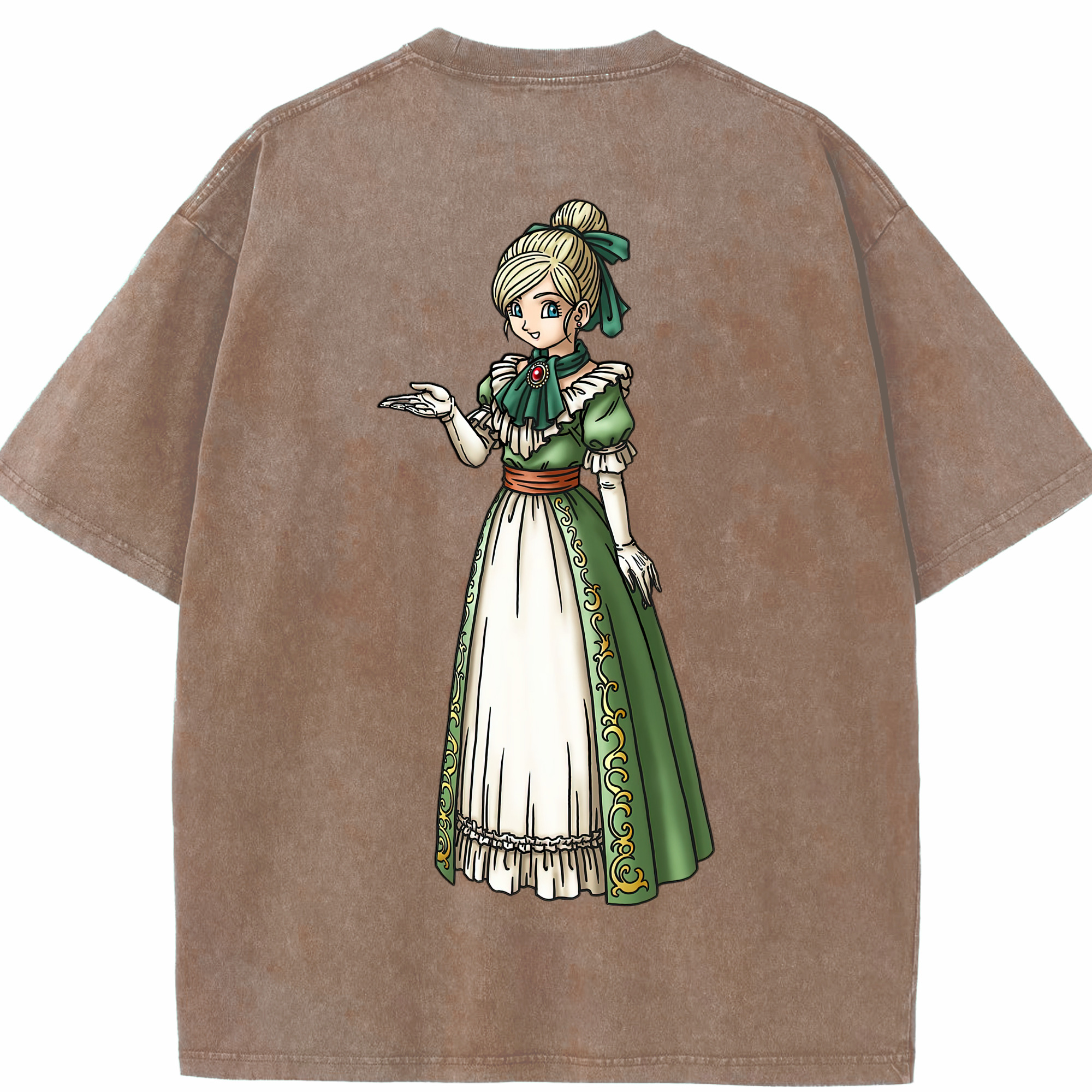（画像用） ドラゴンクエスト Doragon Kuesuto Dragon Quest 綿100% ヴィンテージ風 半袖Tシャツ（背面プリント）