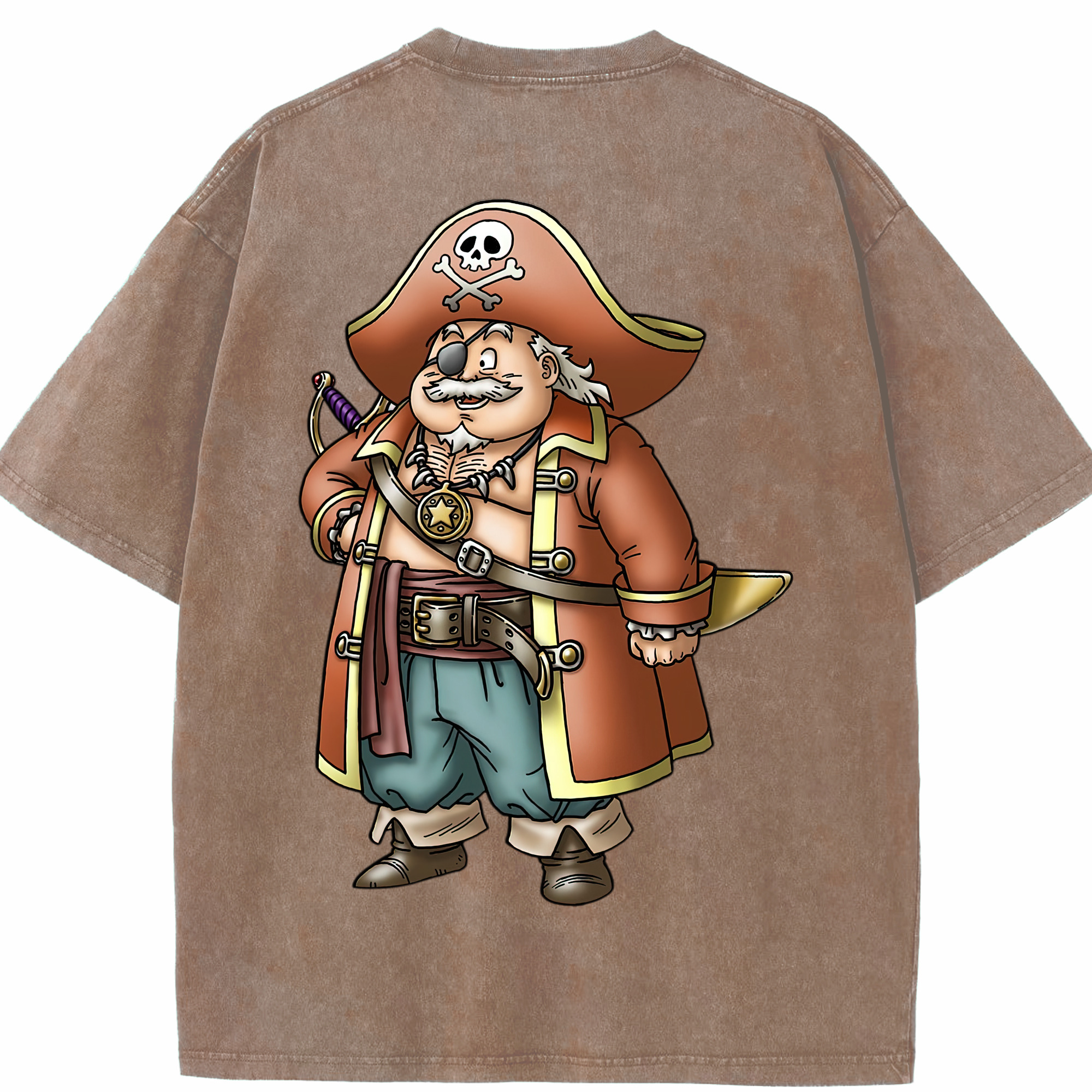 （画像用） ドラゴンクエスト Doragon Kuesuto Dragon Quest 綿100% ヴィンテージ風 半袖Tシャツ（背面プリント）
