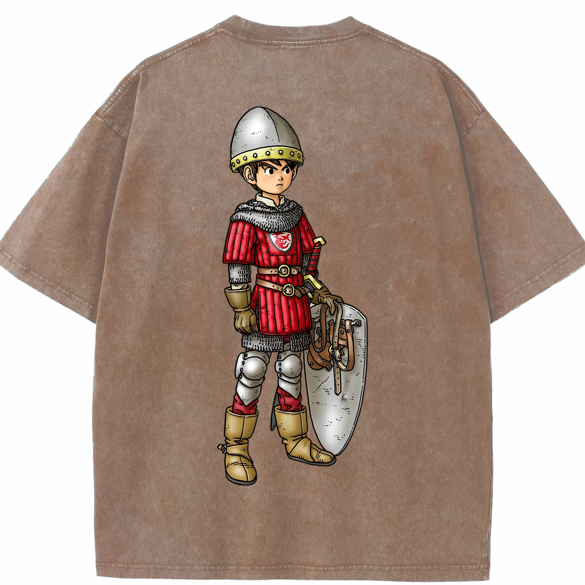 （画像用） ドラゴンクエスト Doragon Kuesuto Dragon Quest 綿100% ヴィンテージ風 半袖Tシャツ（背面プリント）