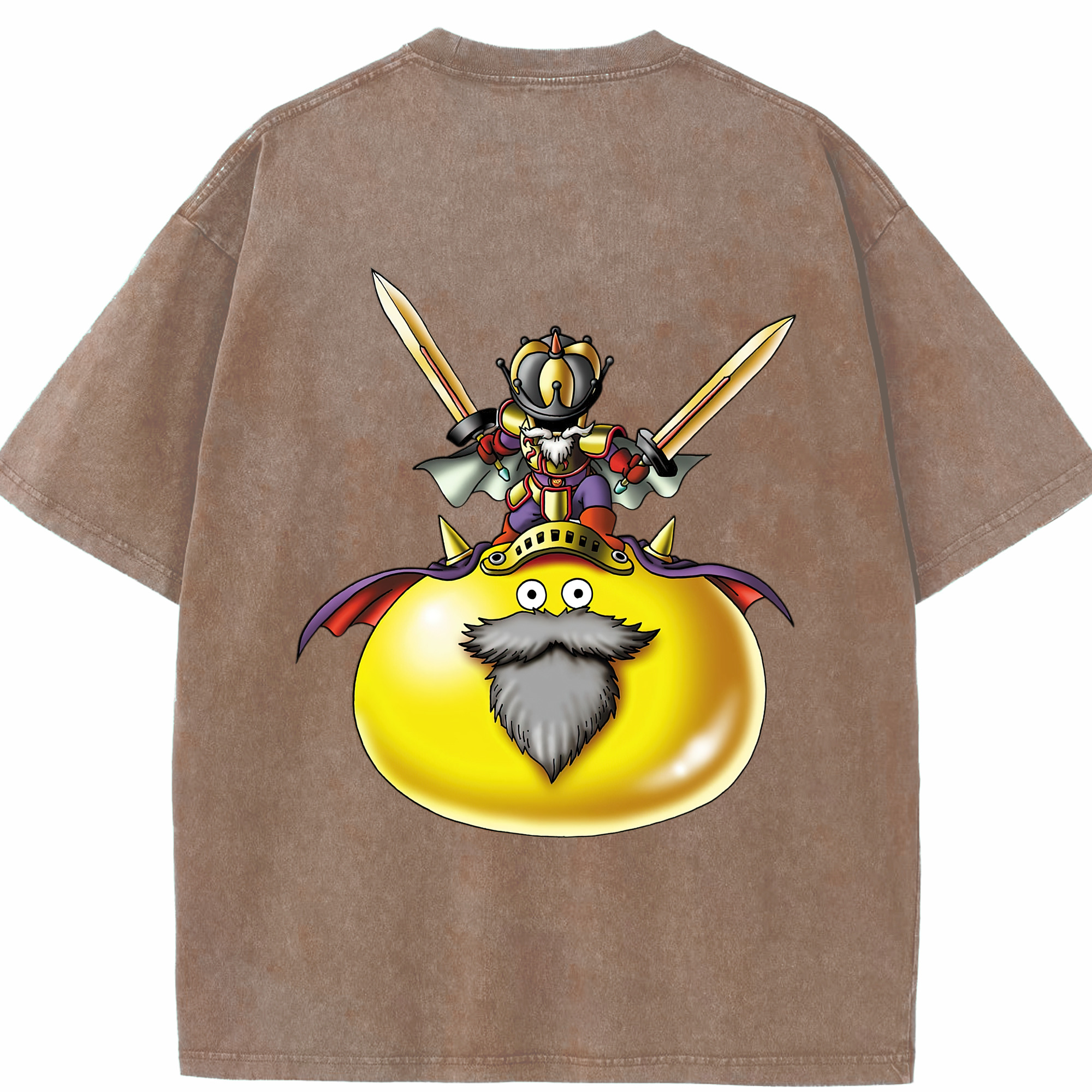 （画像用） ドラゴンクエスト Doragon Kuesuto Dragon Quest 綿100% ヴィンテージ風 半袖Tシャツ（背面プリント）