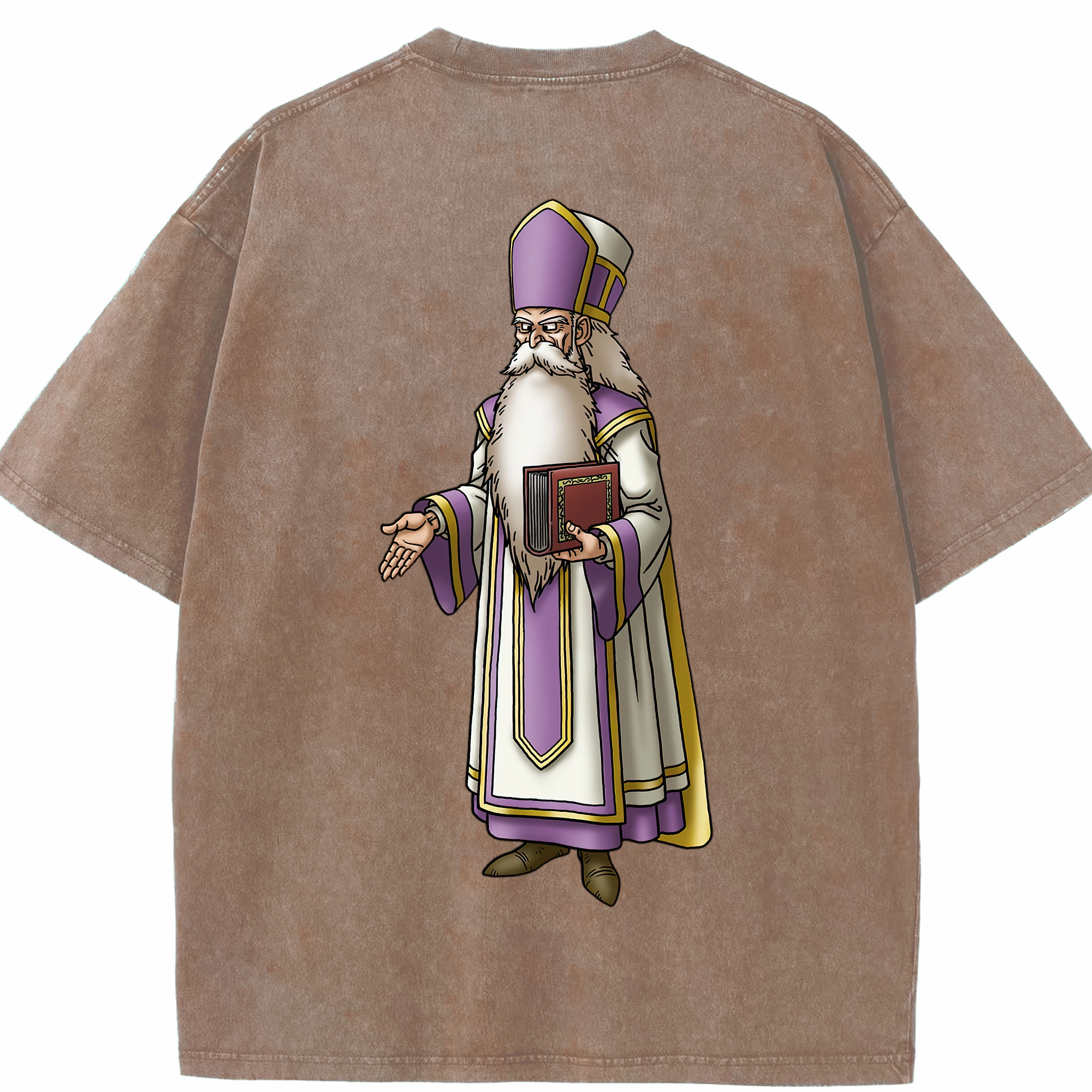 （画像用） ドラゴンクエスト Doragon Kuesuto Dragon Quest 綿100% ヴィンテージ風 半袖Tシャツ（背面プリント）